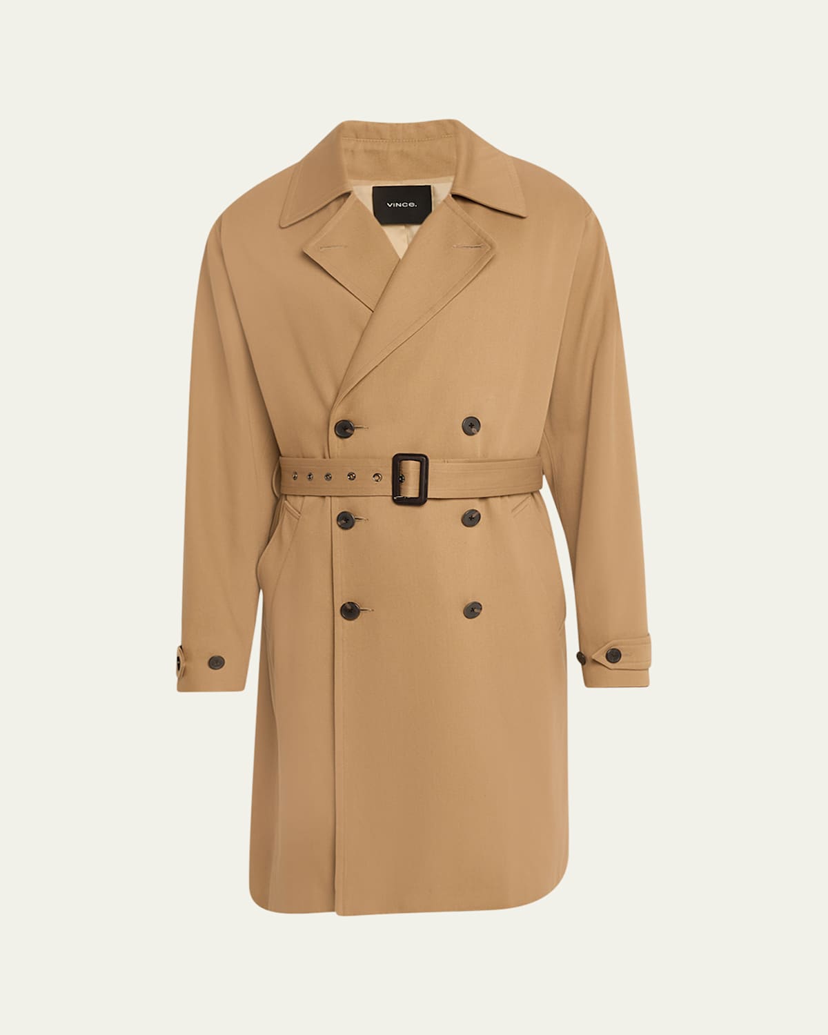 Men's Italian Cotton Double-Breasted Trench Coat