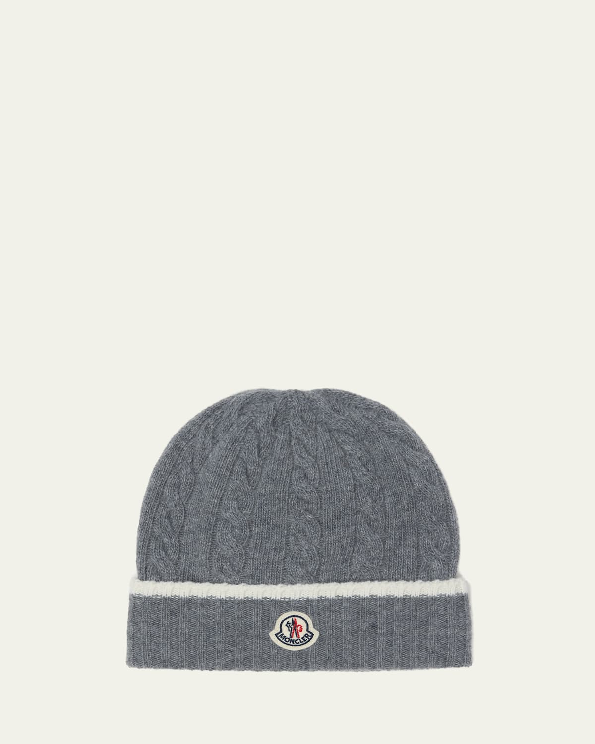 Moncler Boy's Cable-knit Beanie In Gray