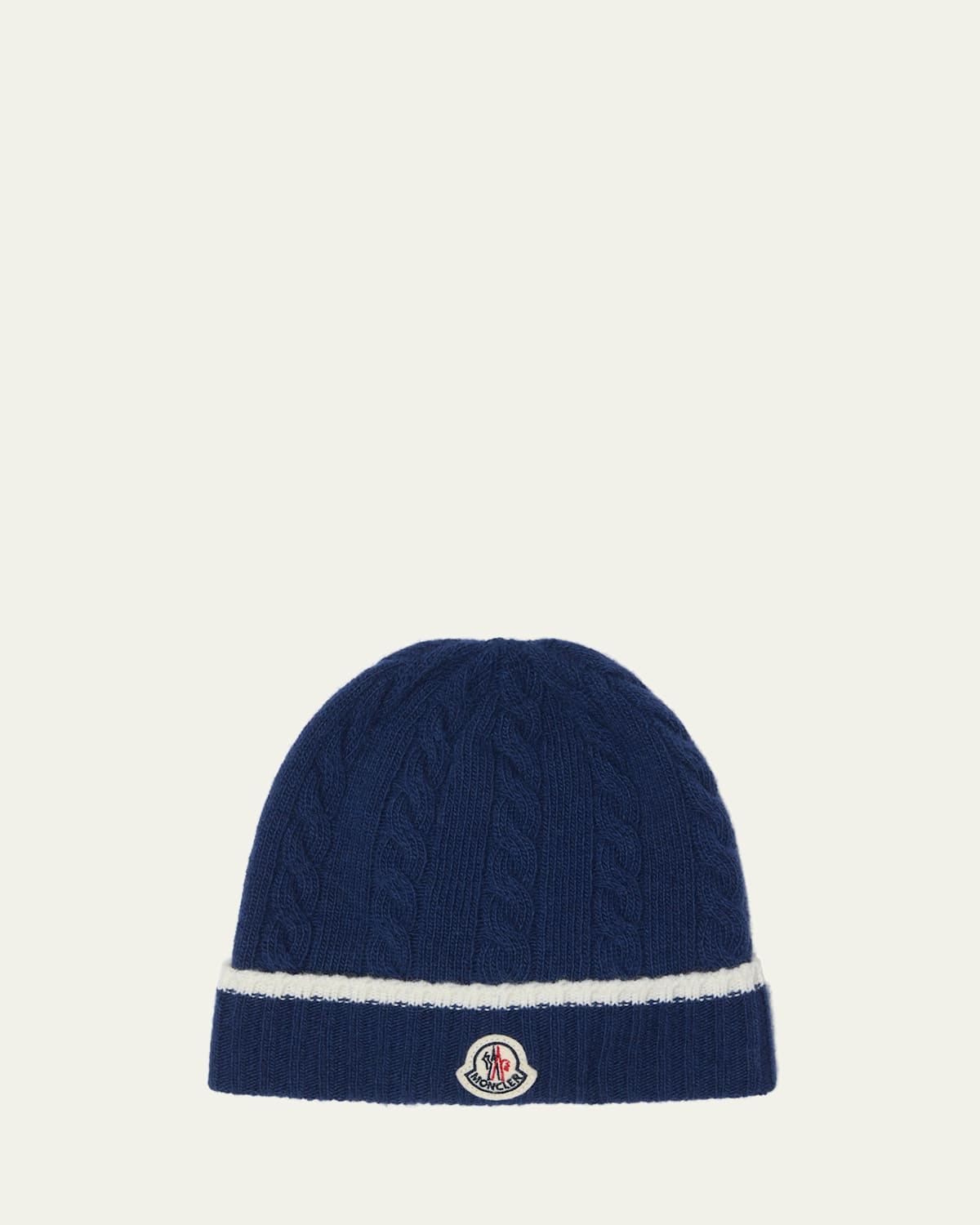 Moncler Boy's Cable-knit Beanie In Blue