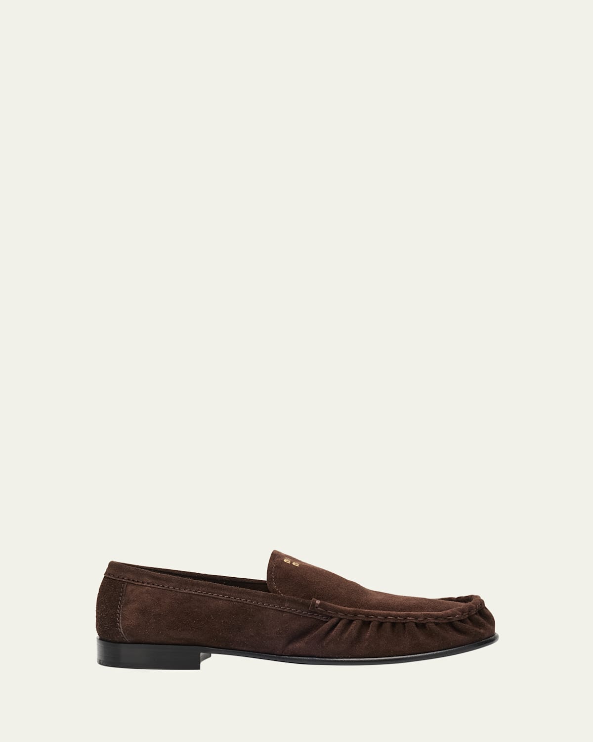 Miu Miu Suede Ruched Mocassin Loafers