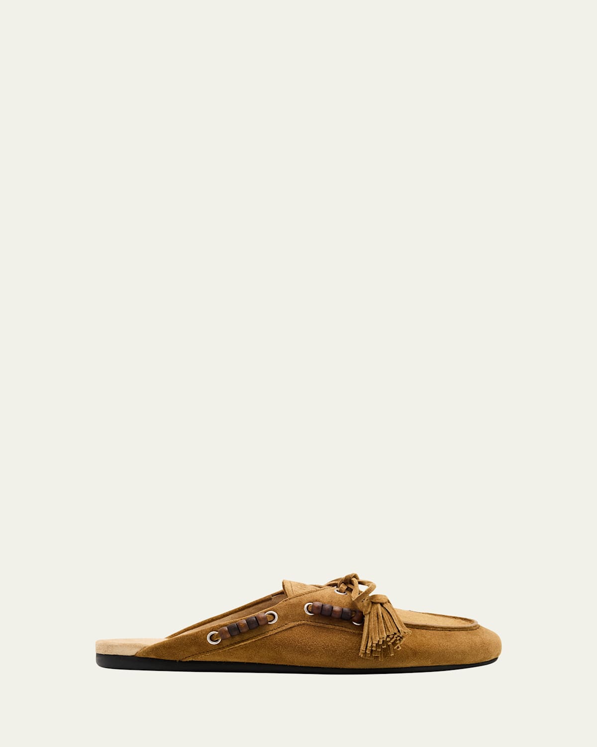Miu Miu Suede Tassel Mocassin Mules In Brown