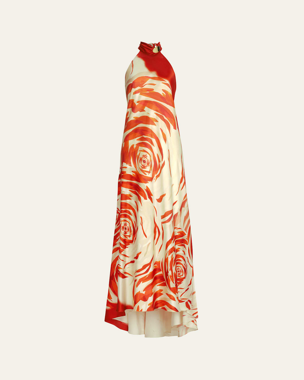 Silvia Tcherassi Sherry Abstract Halter Silk Maxi Dress In Multi