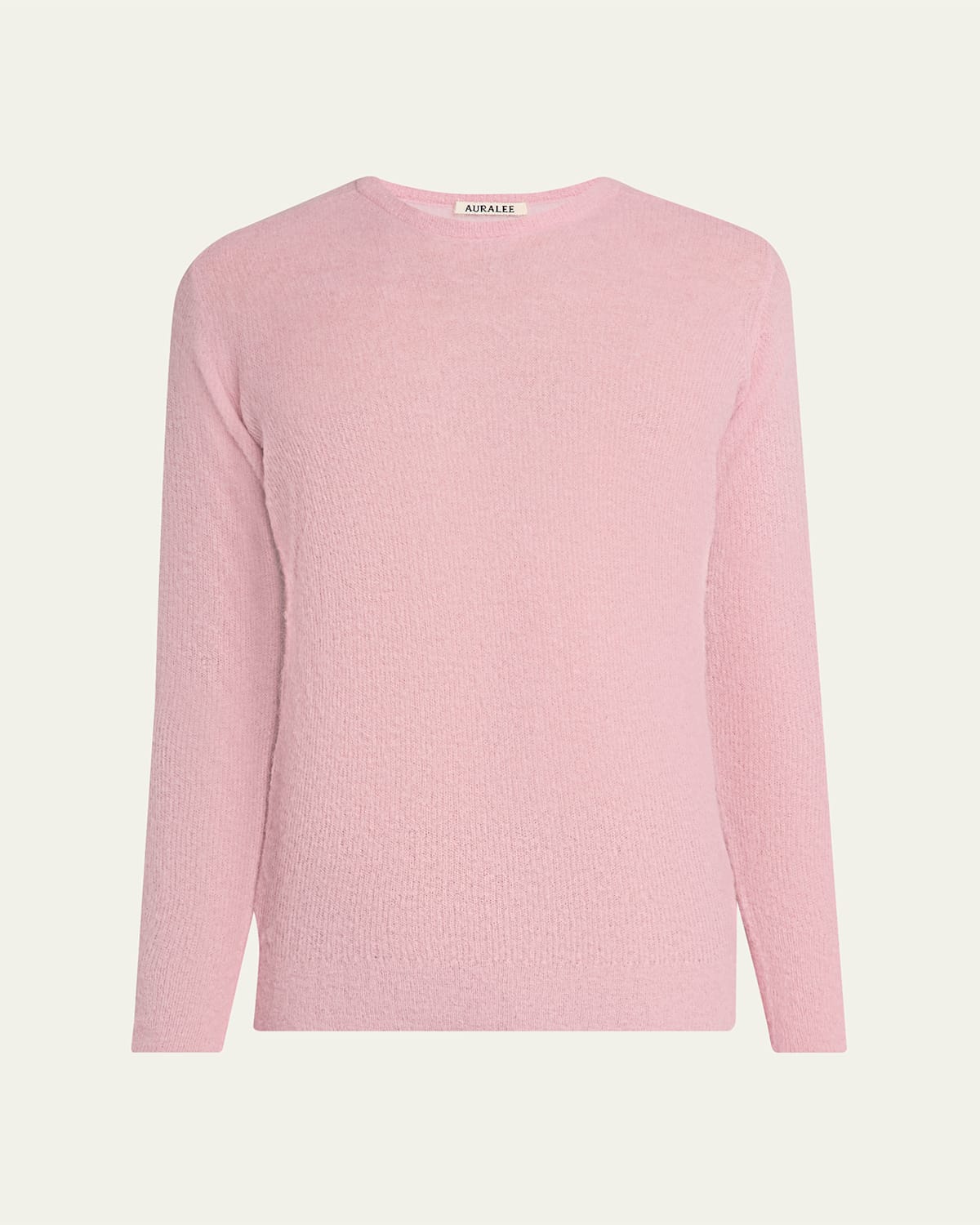 Auralee Men's Baby Suri Alpaca Sheer Knit Crewneck Sweater In Pink