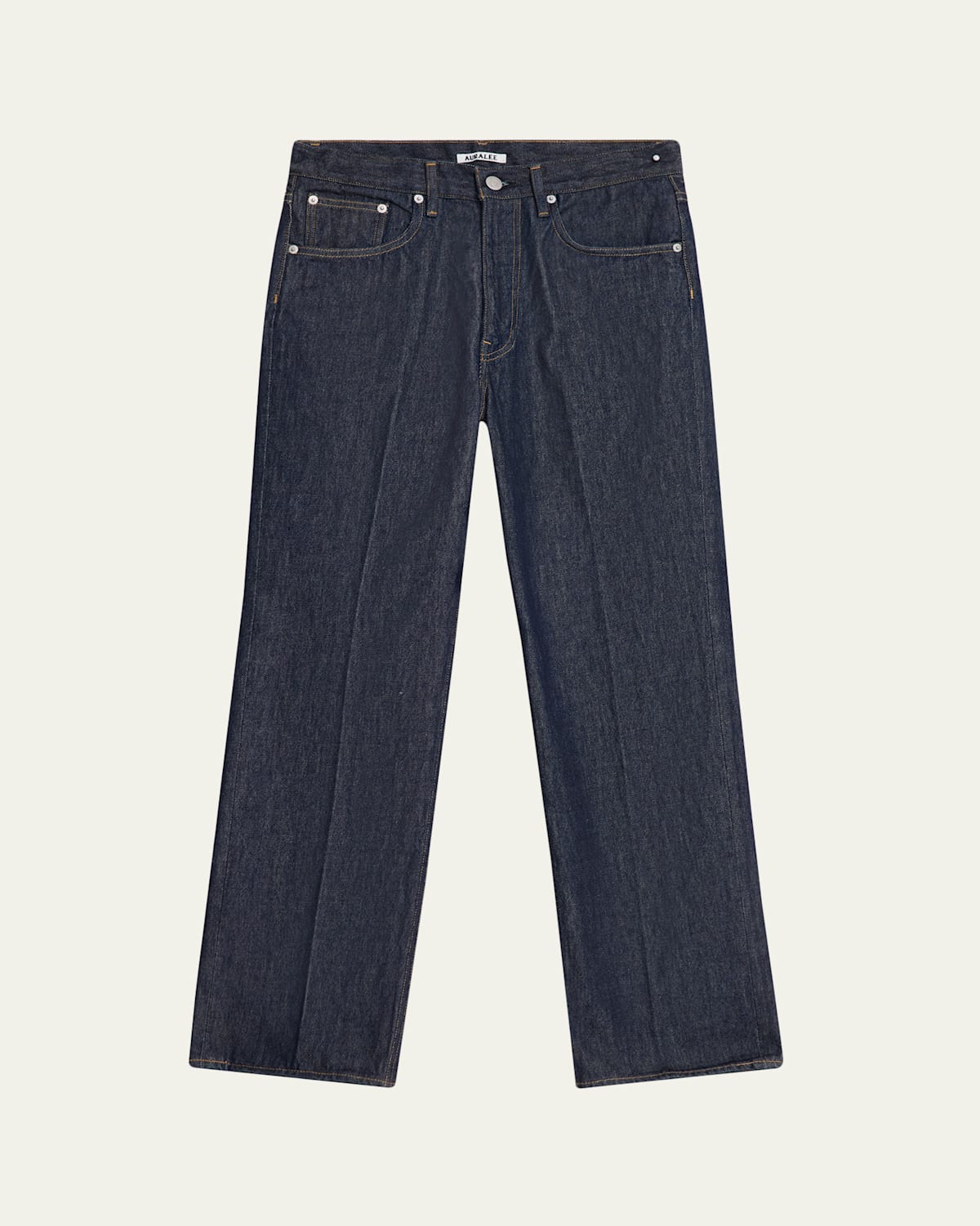 Auralee Men's Indigo Wash Hard-twist Denim Jeans In Blue