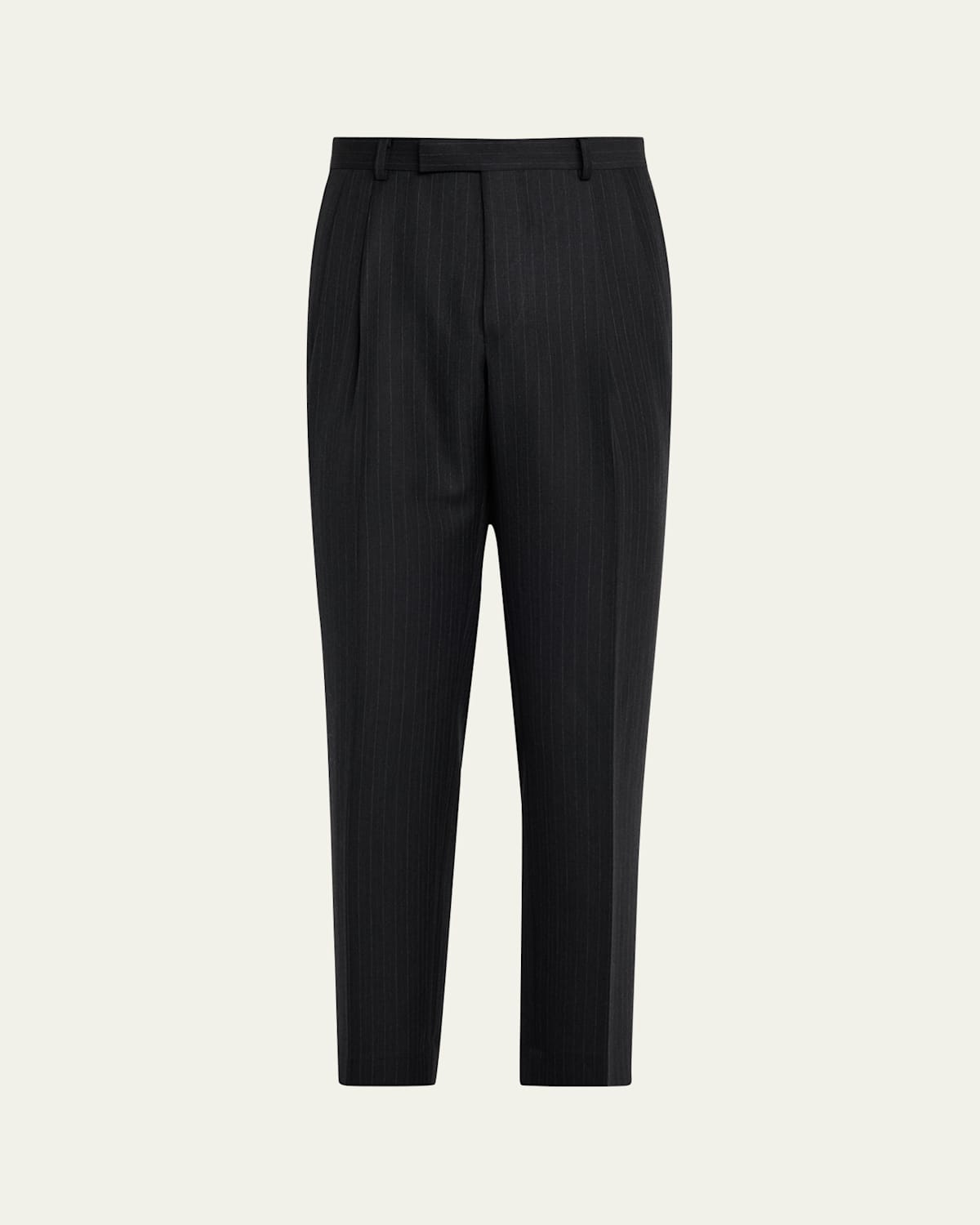 Auralee Men's Pinstripe Wool Trousers In Black
