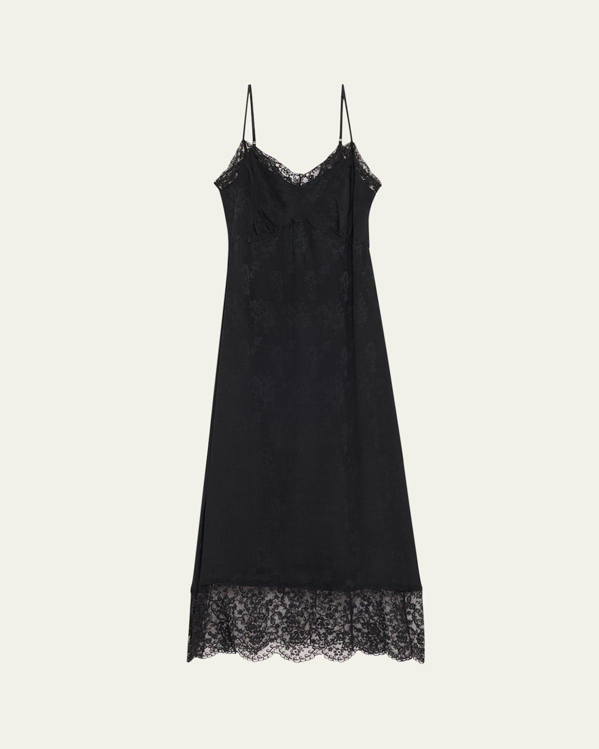 Floral Lace-Trim Slip Dress