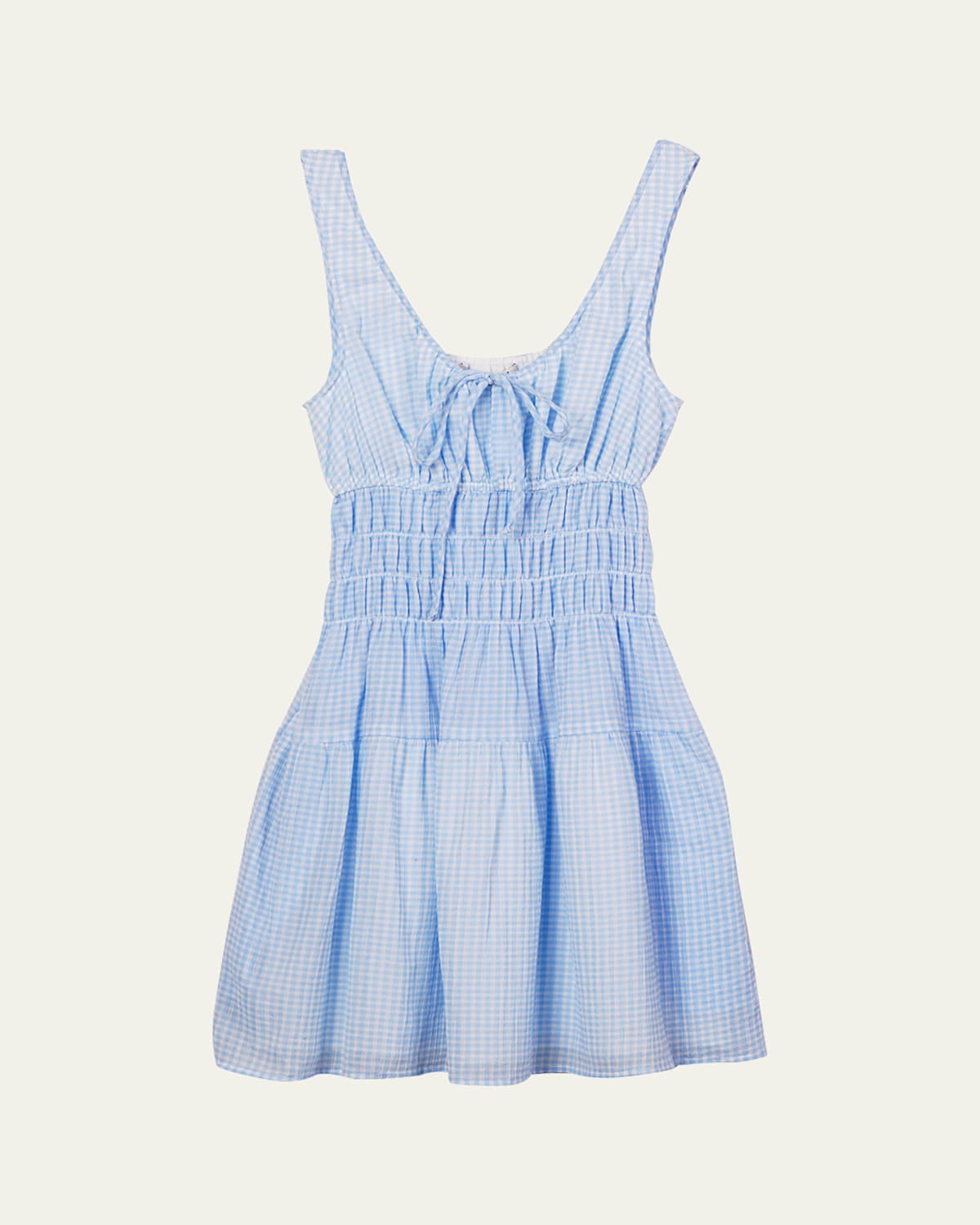 Ciao Lucia Gianluca Gingham Smocked Mini Dress