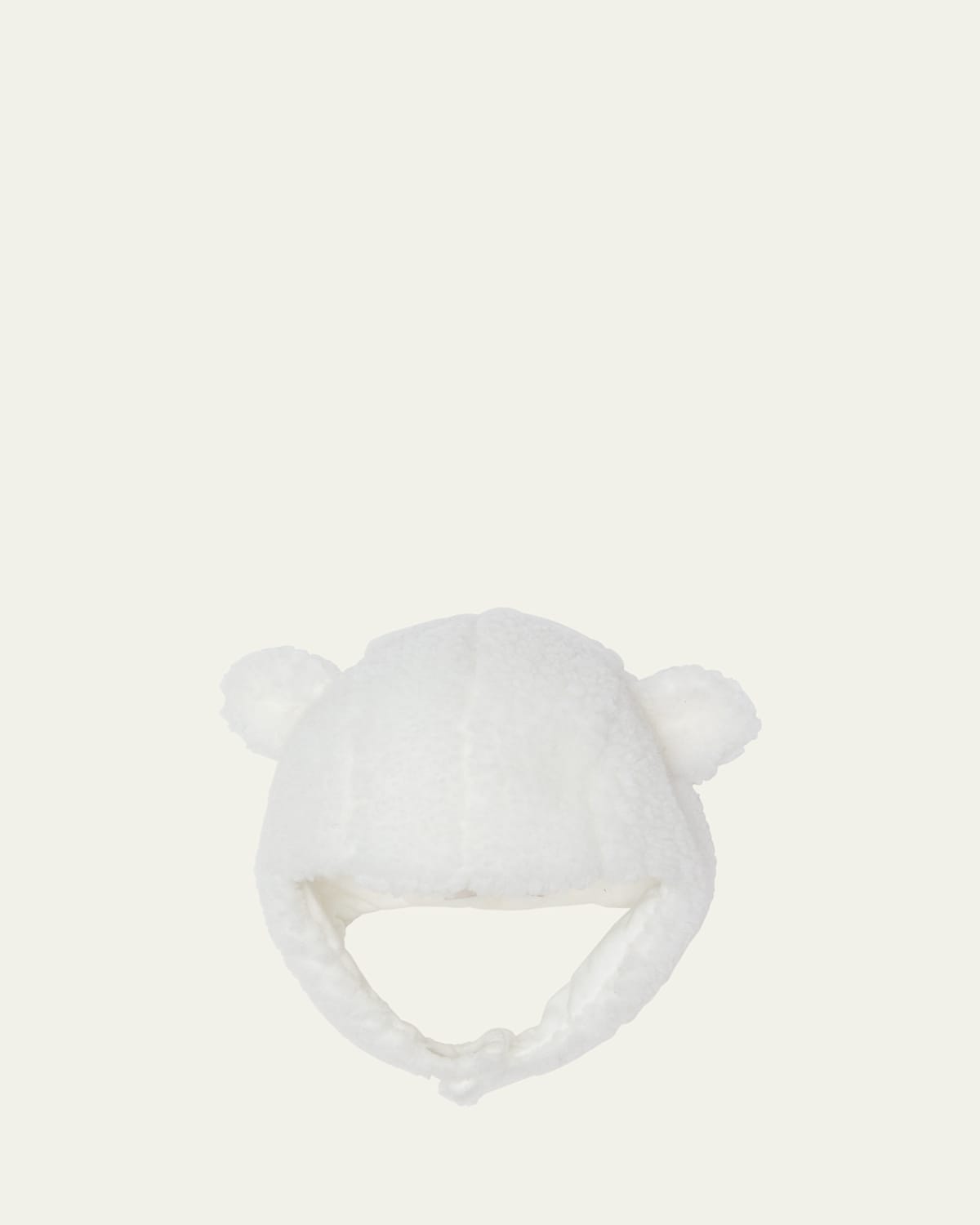 Moncler Kid's Teddy Cap With Earflaps In White