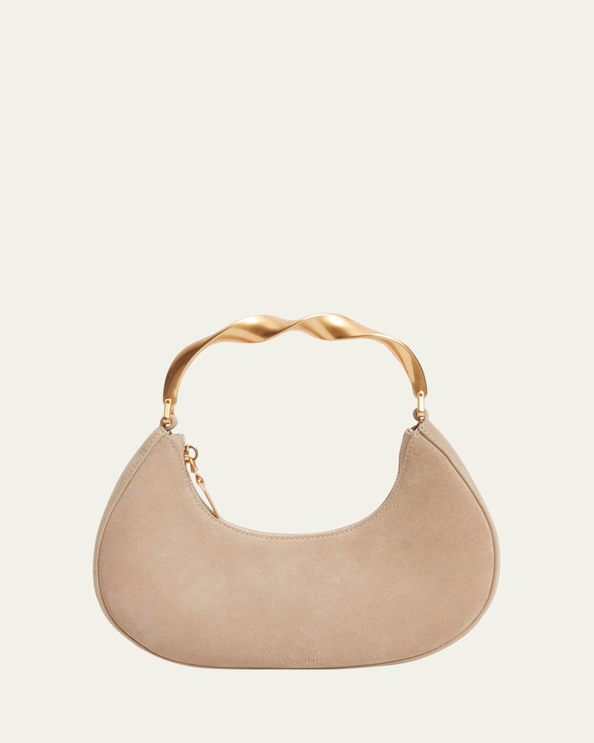 Simkhai Nixi Suede Twist Top-handle Bag In Sand