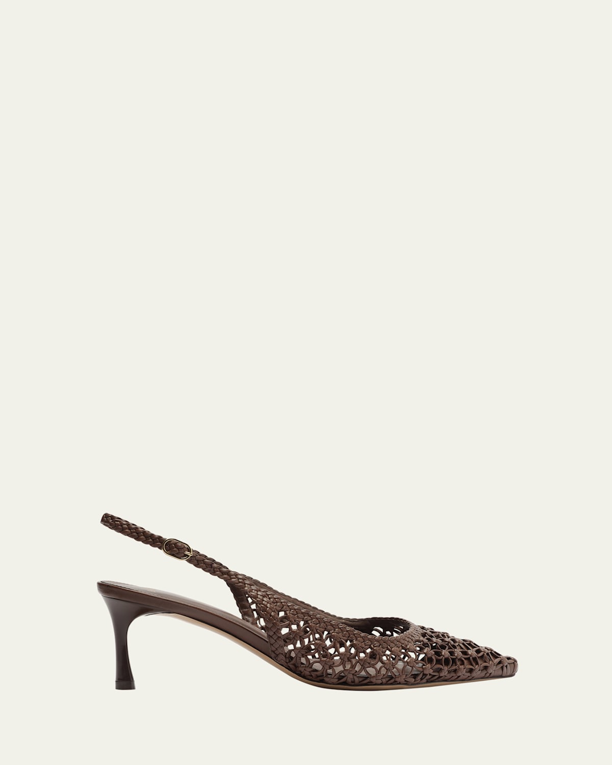 Alexandre Birman Jane Woven Leather Slingback Pumps