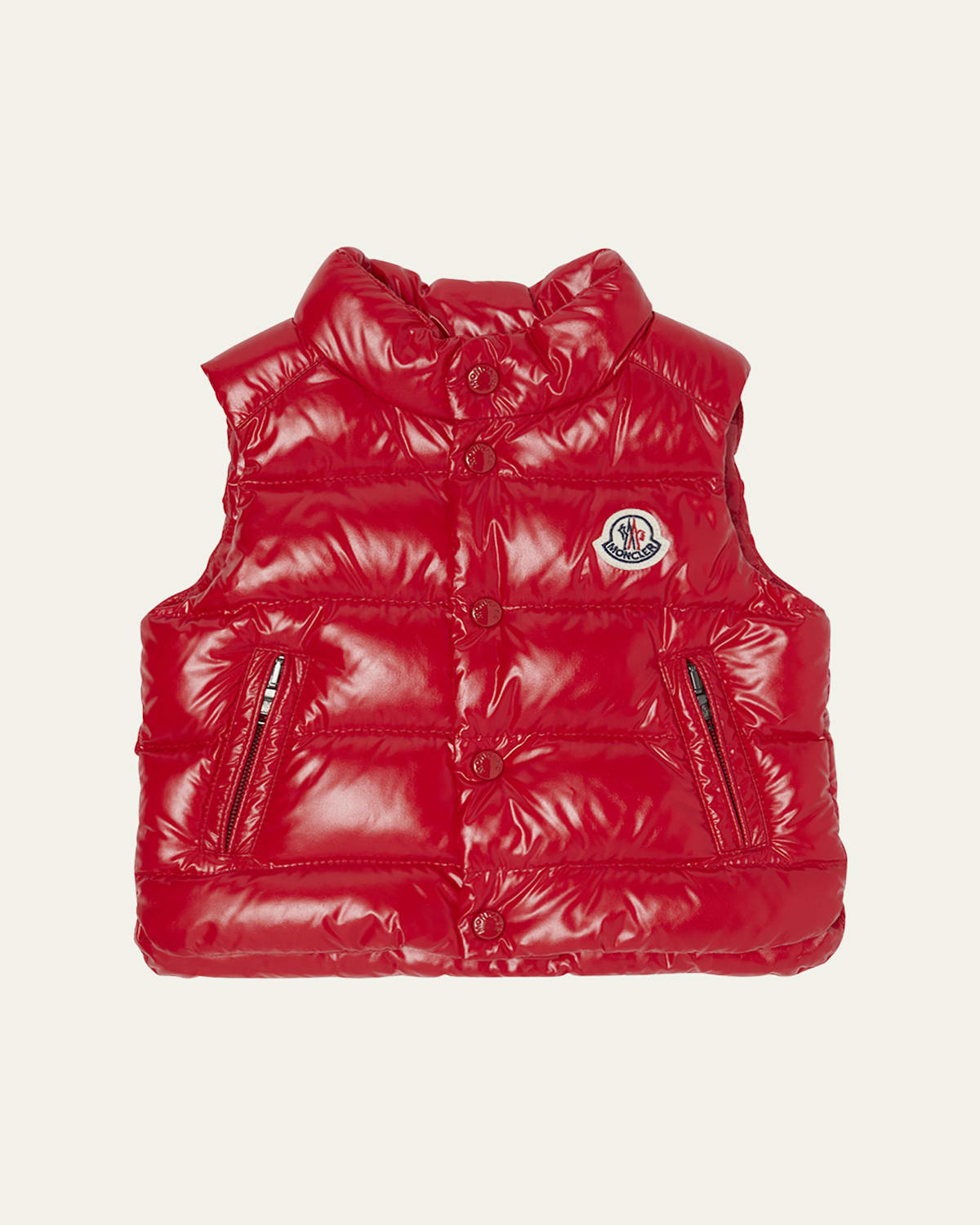 Moncler Kids' Boy's Bernard Quilted Down Vest In Red