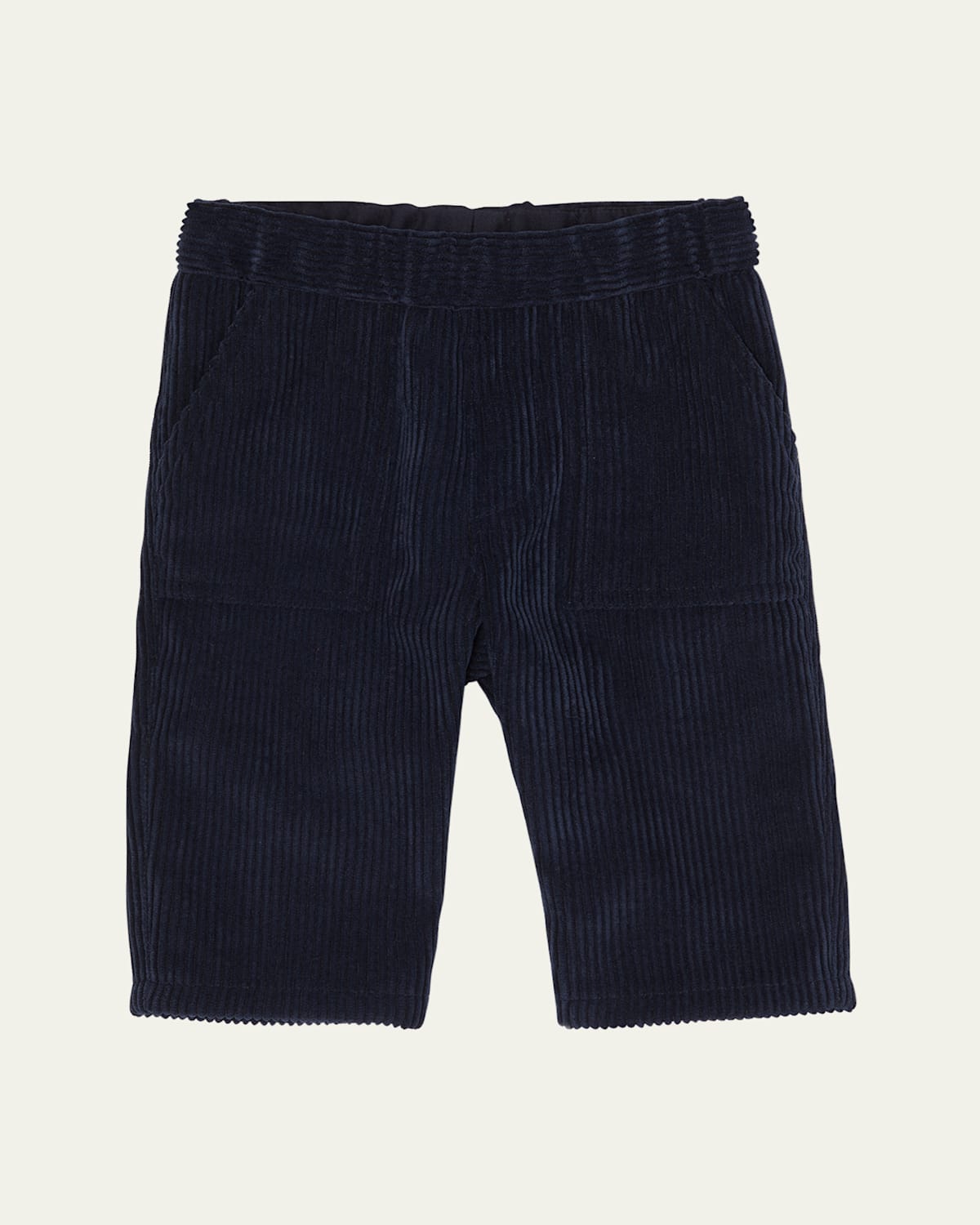 Moncler Boy's Logo Patch Corduroy Trousers In Black