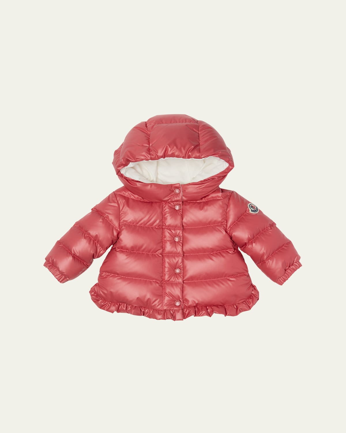 Moncler Girl's Tazui Ruffled Down Jacket In Pink