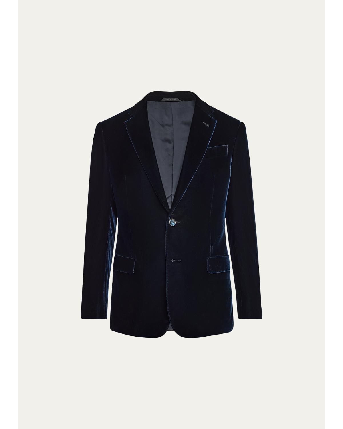 Men'S Velvet Notch Lapel Dinner Jacket