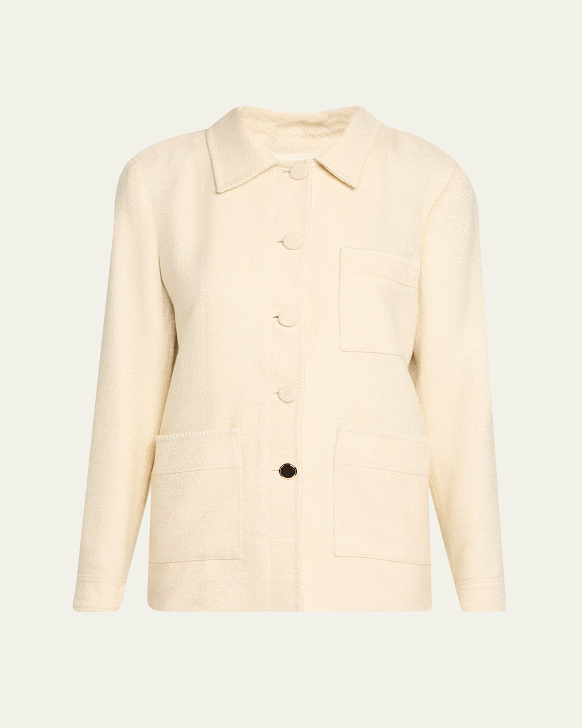 Gabriela Hearst Ulu Silk Single-breasted Chore Jacket In Neutral