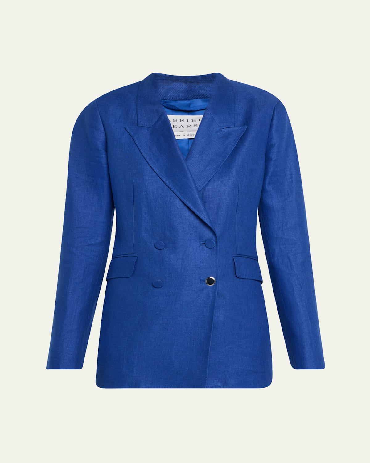 Gabriela Hearst Angela Linen Double-breasted Blazer In Blue