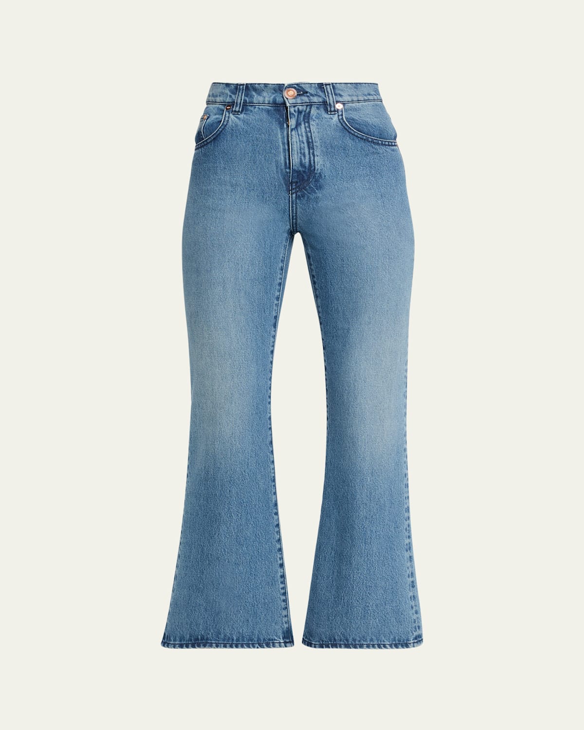 Gabriela Hearst Ezra Cropped Bootcut Denim Jeans In Blue