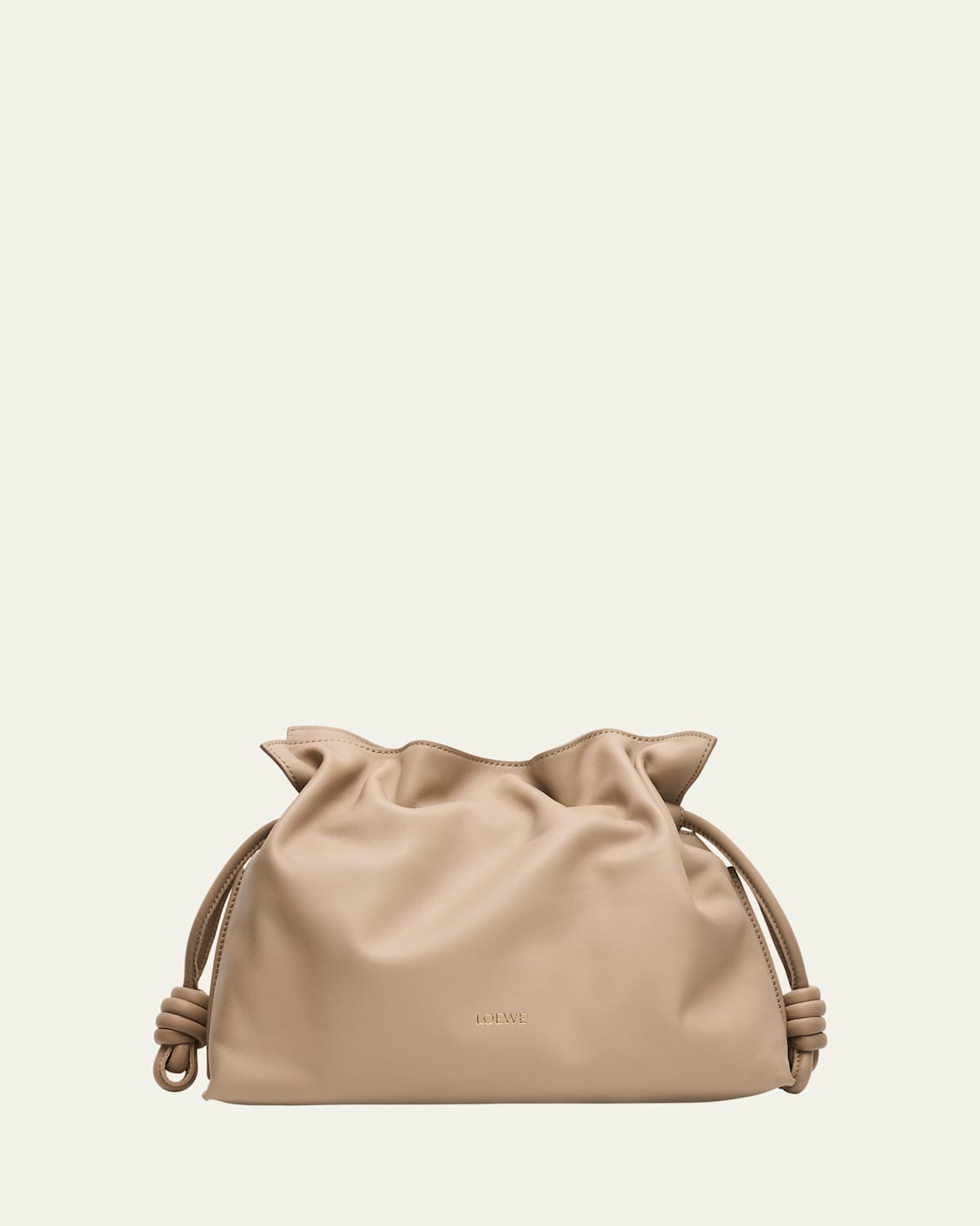 Loewe Flamenco Medium Clutch Bag In Nappa Leather In Sand