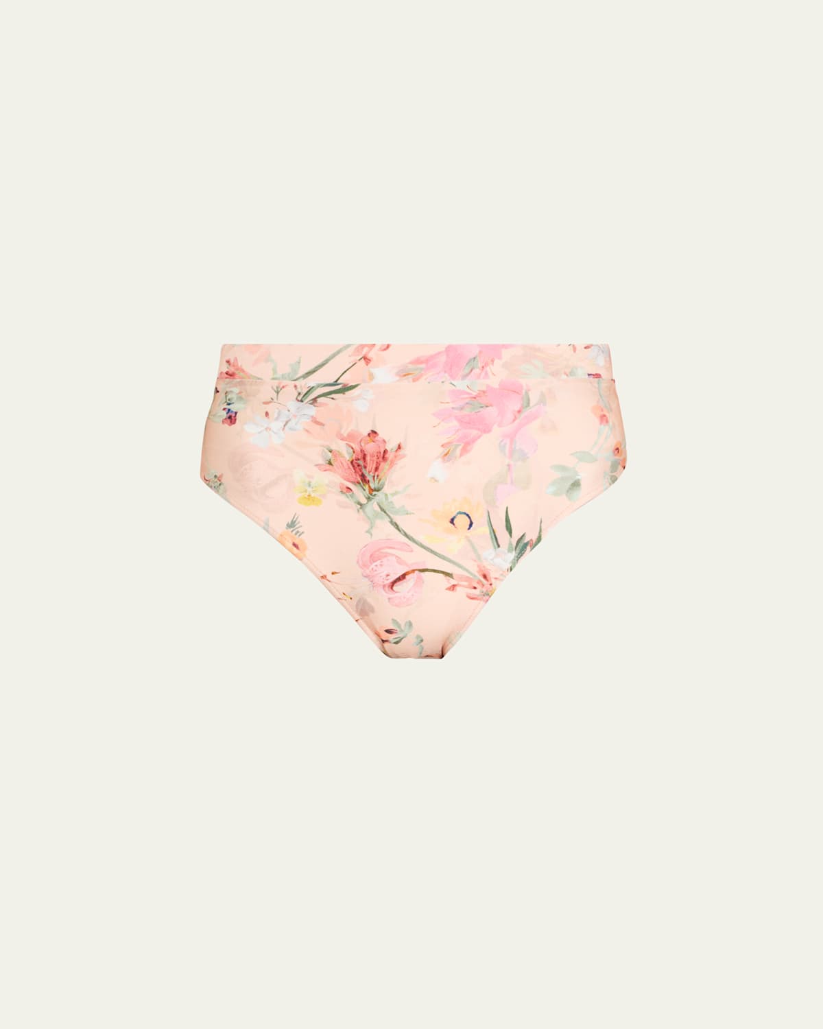 Lily Flower High-Waist Bikini Bottoms