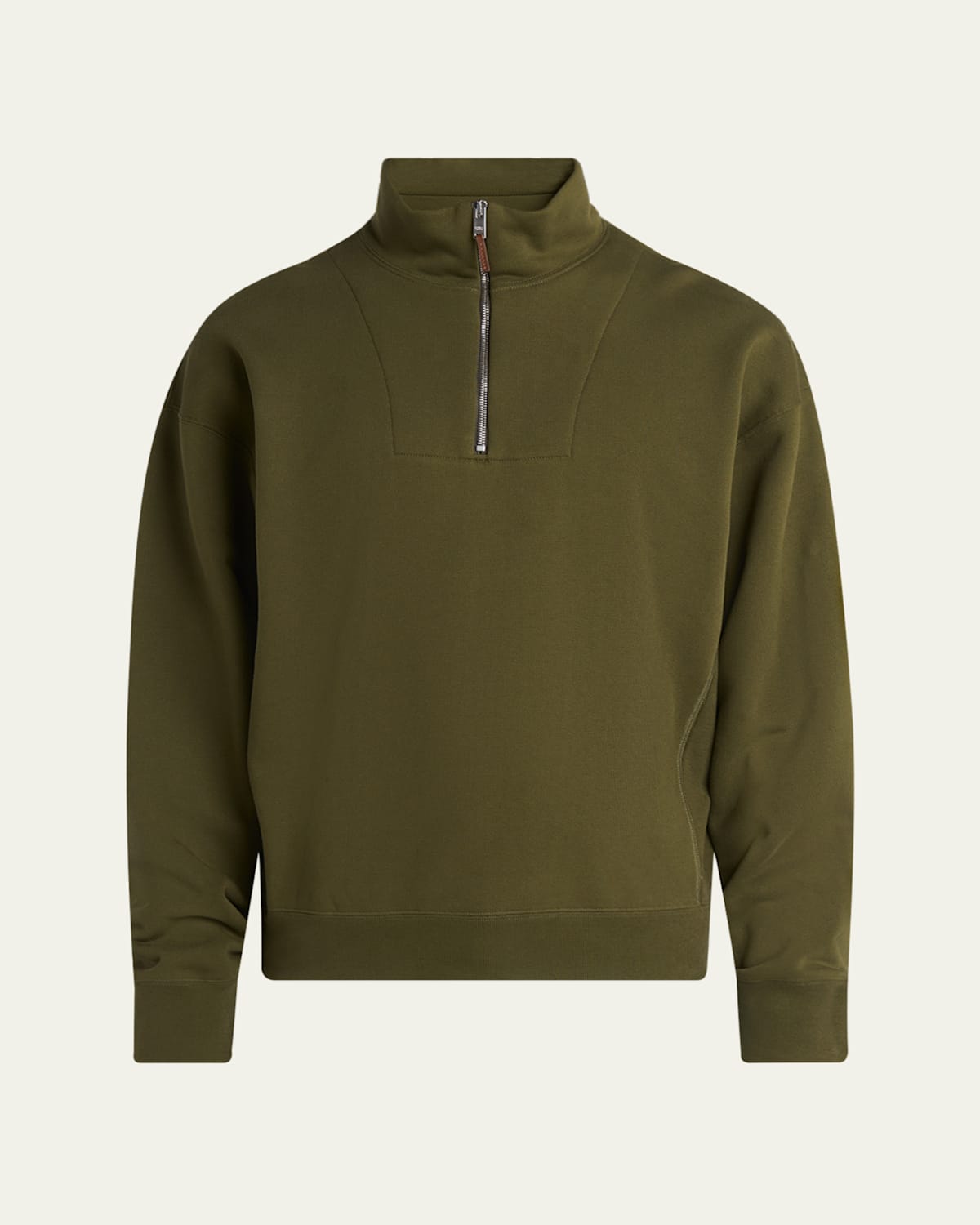 Bottega Veneta Men's Quarter-zip Sweatshirt In Brown