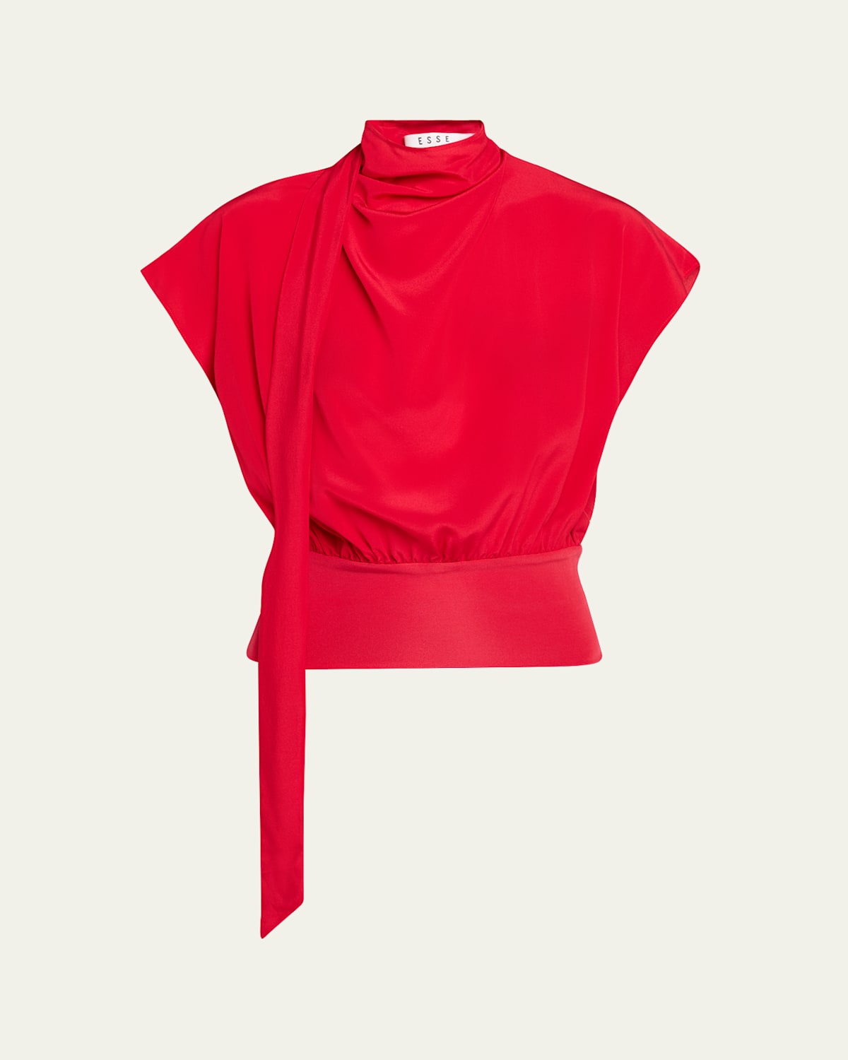 Esse Studios Illi Cowl-neck Top In Red