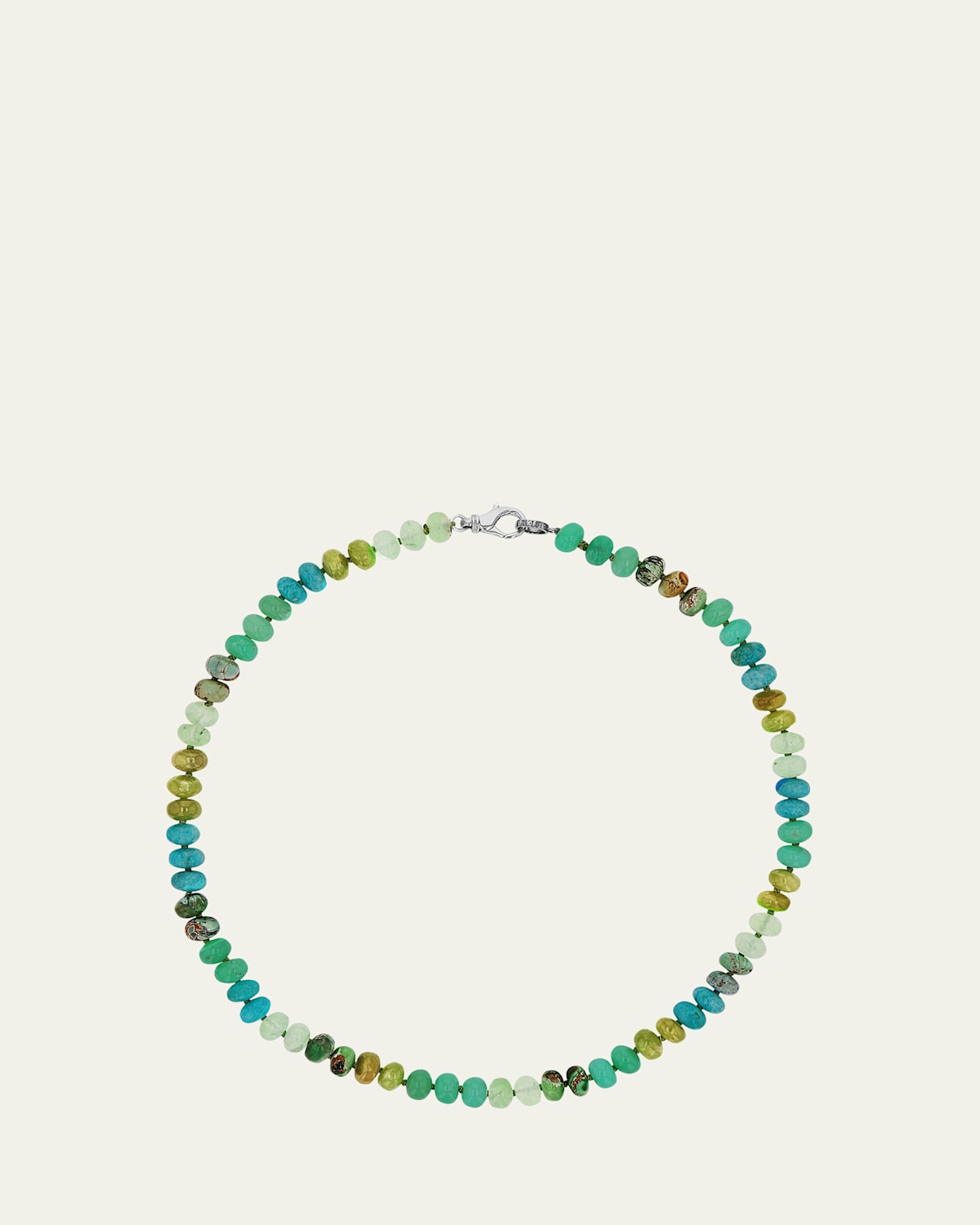 Green Mix 8mm Knotted Necklace
