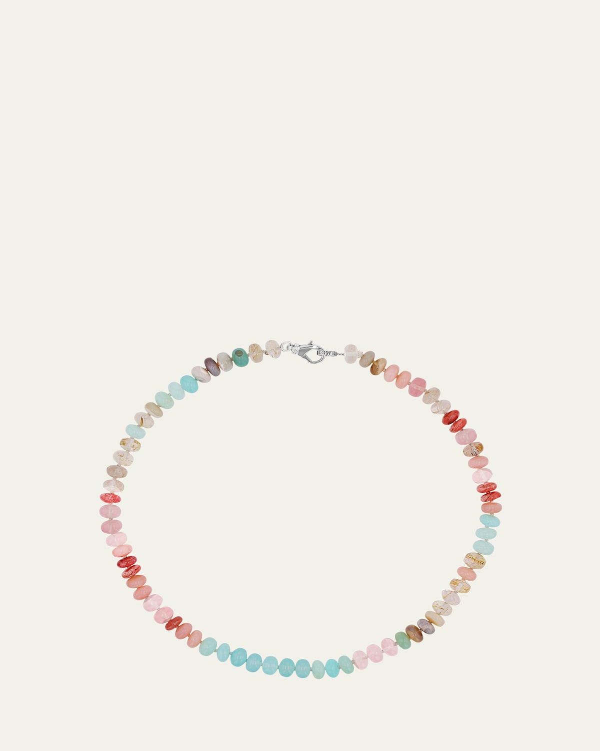 Light Opal Mix 8mm Knotted Necklace
