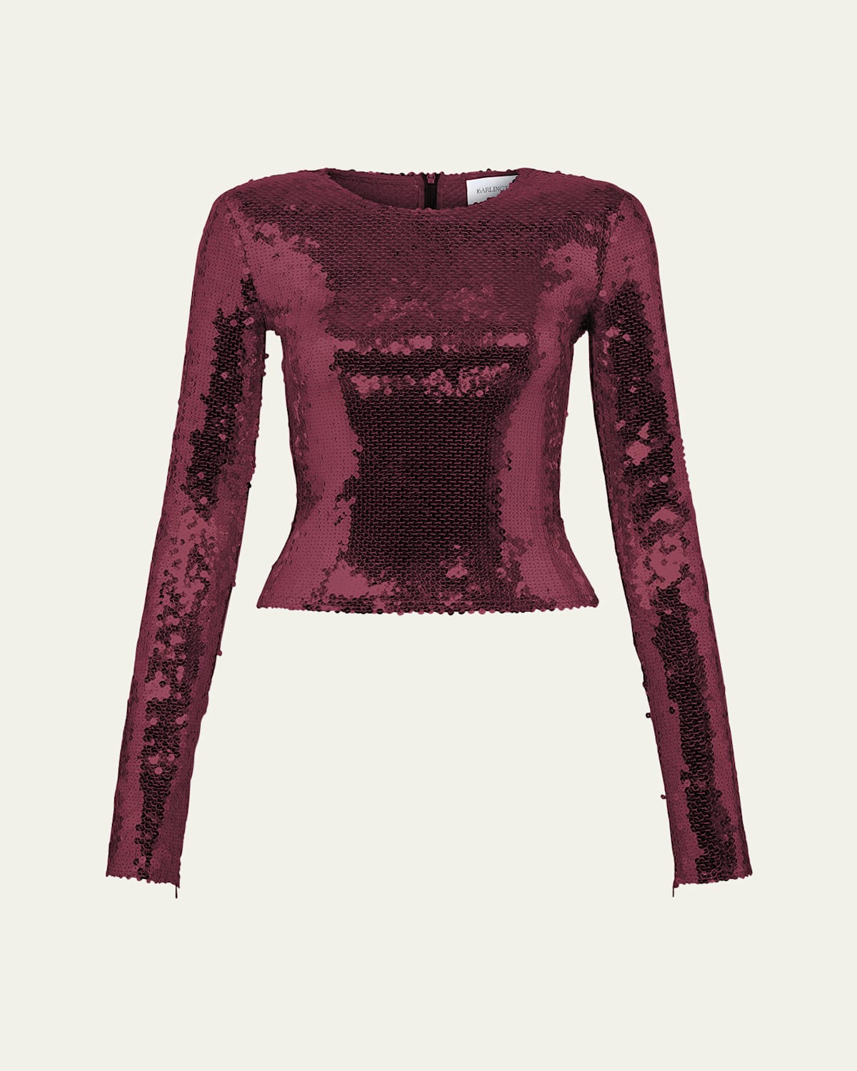 16arlington Loida Sequined Long-sleeve Top In Burgundy