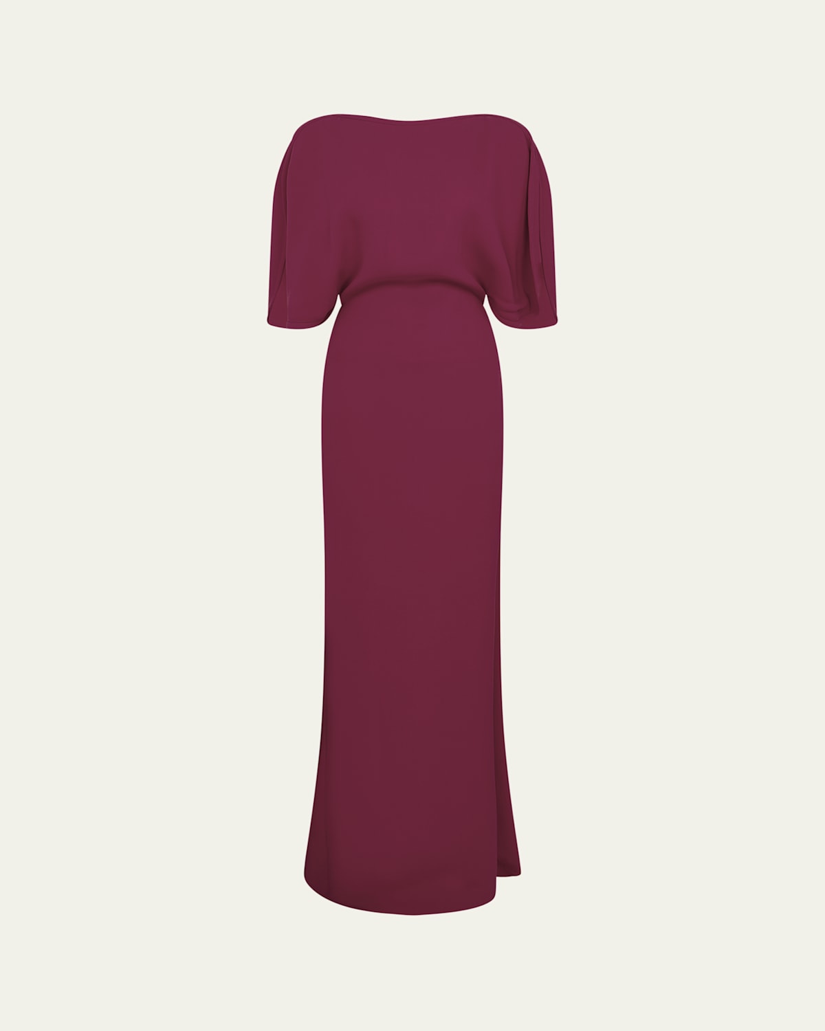 16arlington Dona Boat-neck Gown In Burgundy