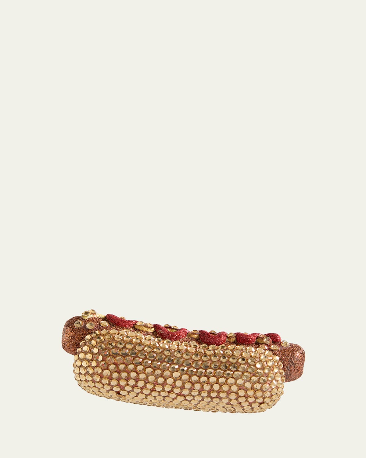 Cody Foster & Co Jeweled Hot Dog Ornament In Gold