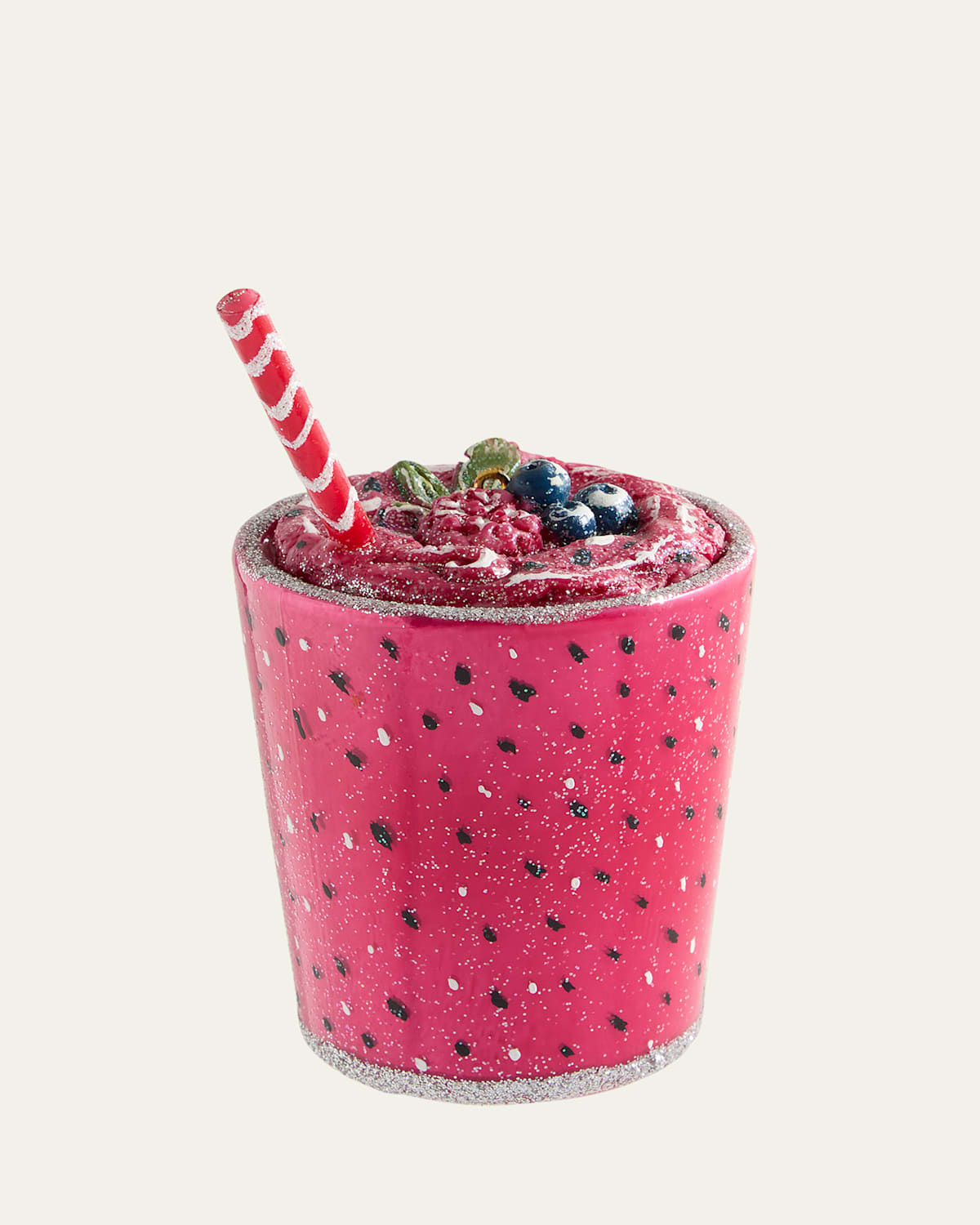 Cody Foster & Co Berry Smoothie Ornament In Pink