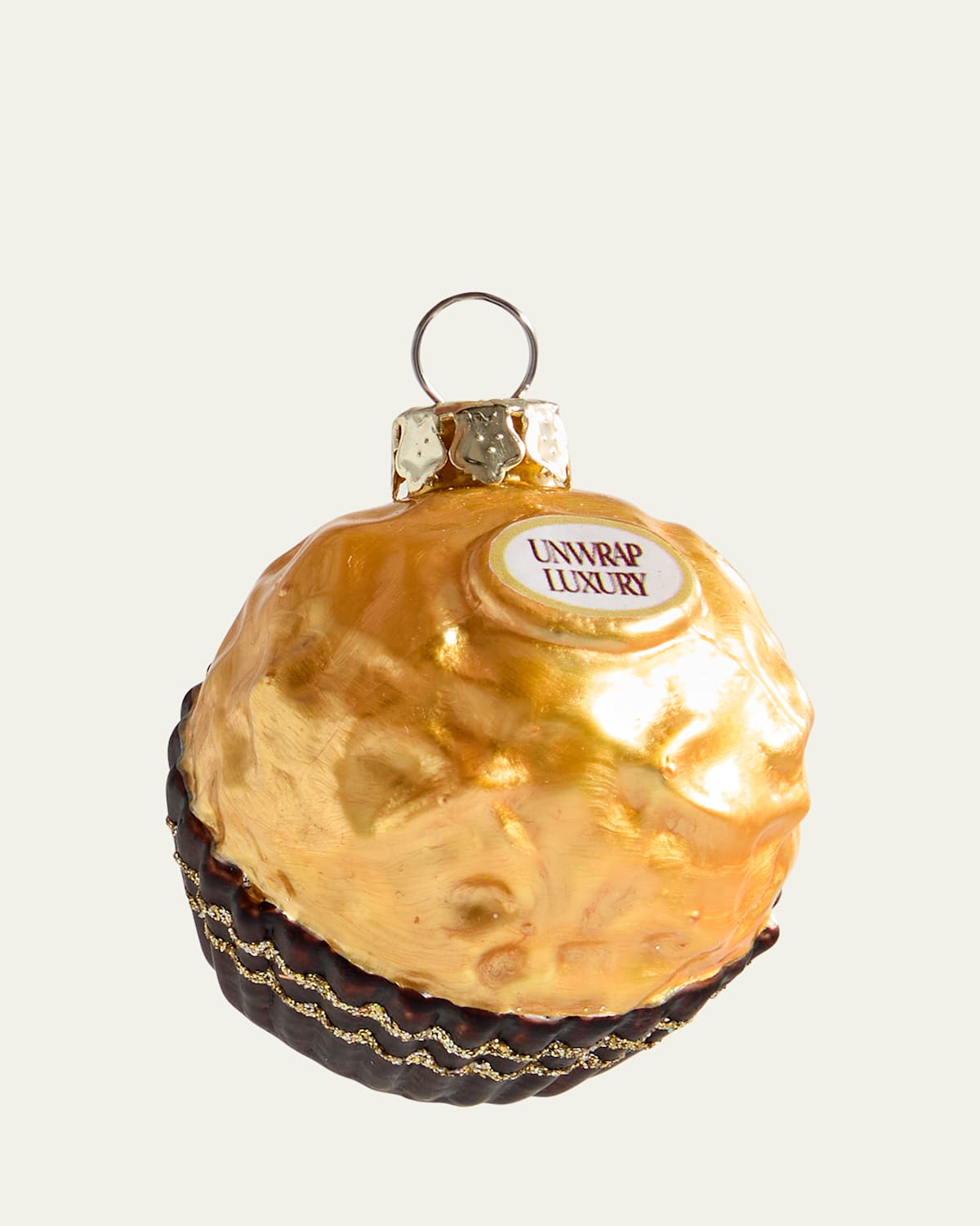 Cody Foster & Co Chocolate Hazelnut Bon Bon Christmas Ornament In Gold
