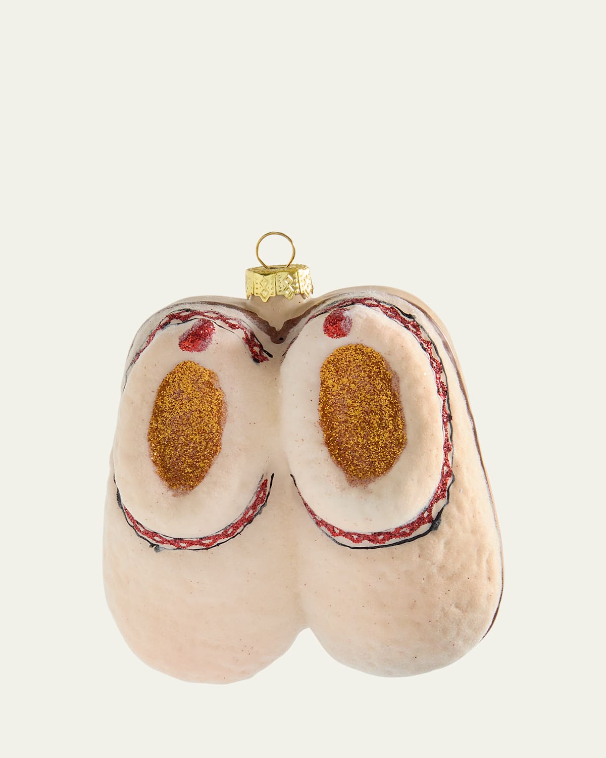 Cody Foster & Co Cozy Fleece Slippers Ornament In Neutral