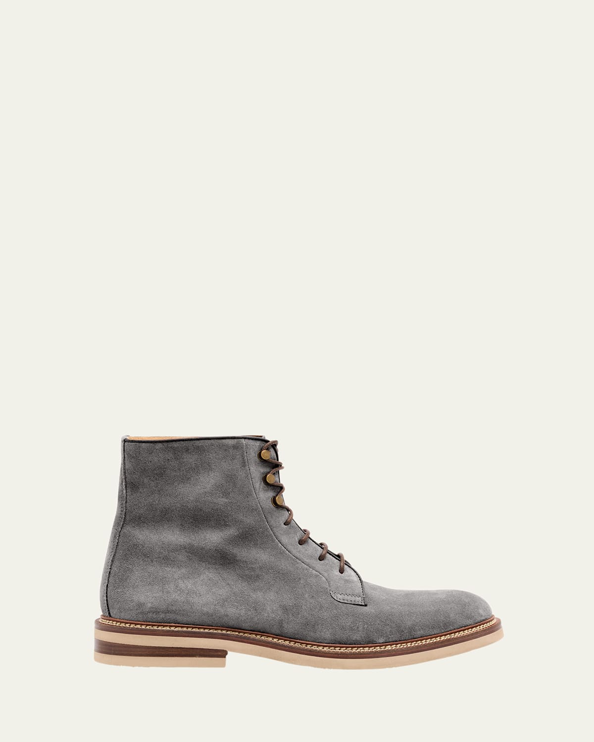 Brunello Cucinelli Men's Suede Urban Hiker Boots In Gray