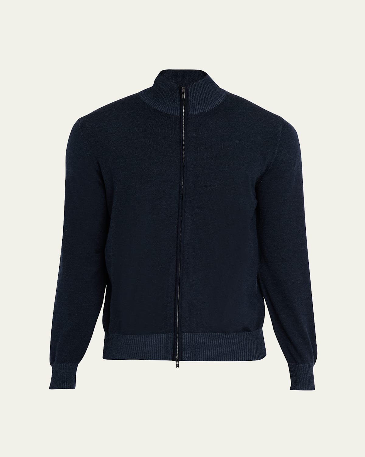 Fioroni Men's Wool Vanise Full-zip Sweater In Blue