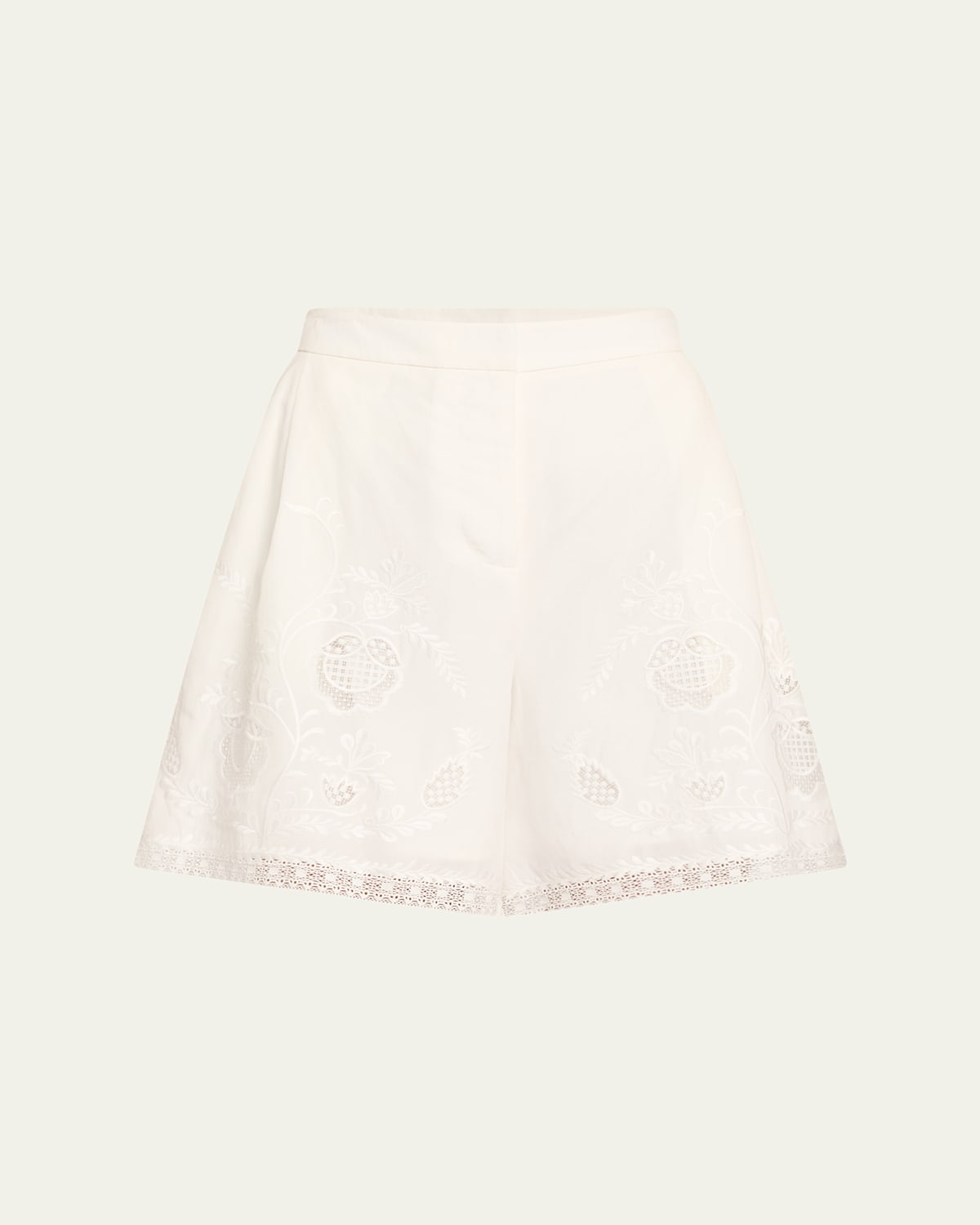 Nero Embroidered Wide-Leg Shorts