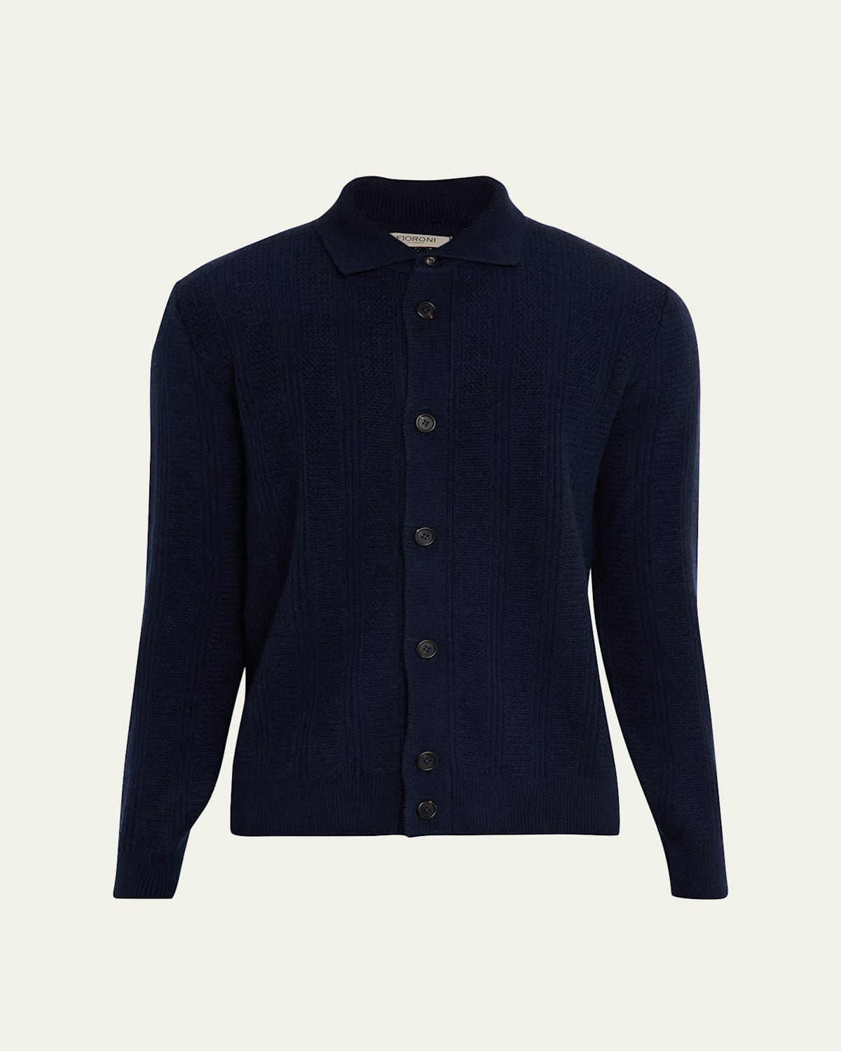 Fioroni Men's Textured Cashmere Cardigan In Blue