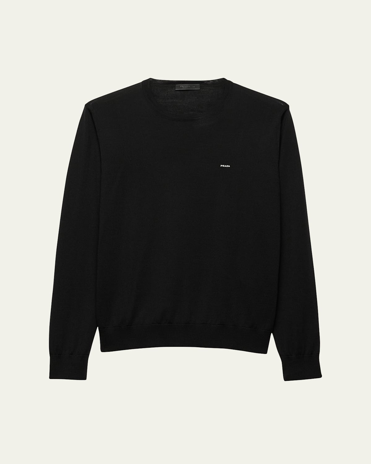 Men's Superfine Wool Small-Logo Crewneck Sweater