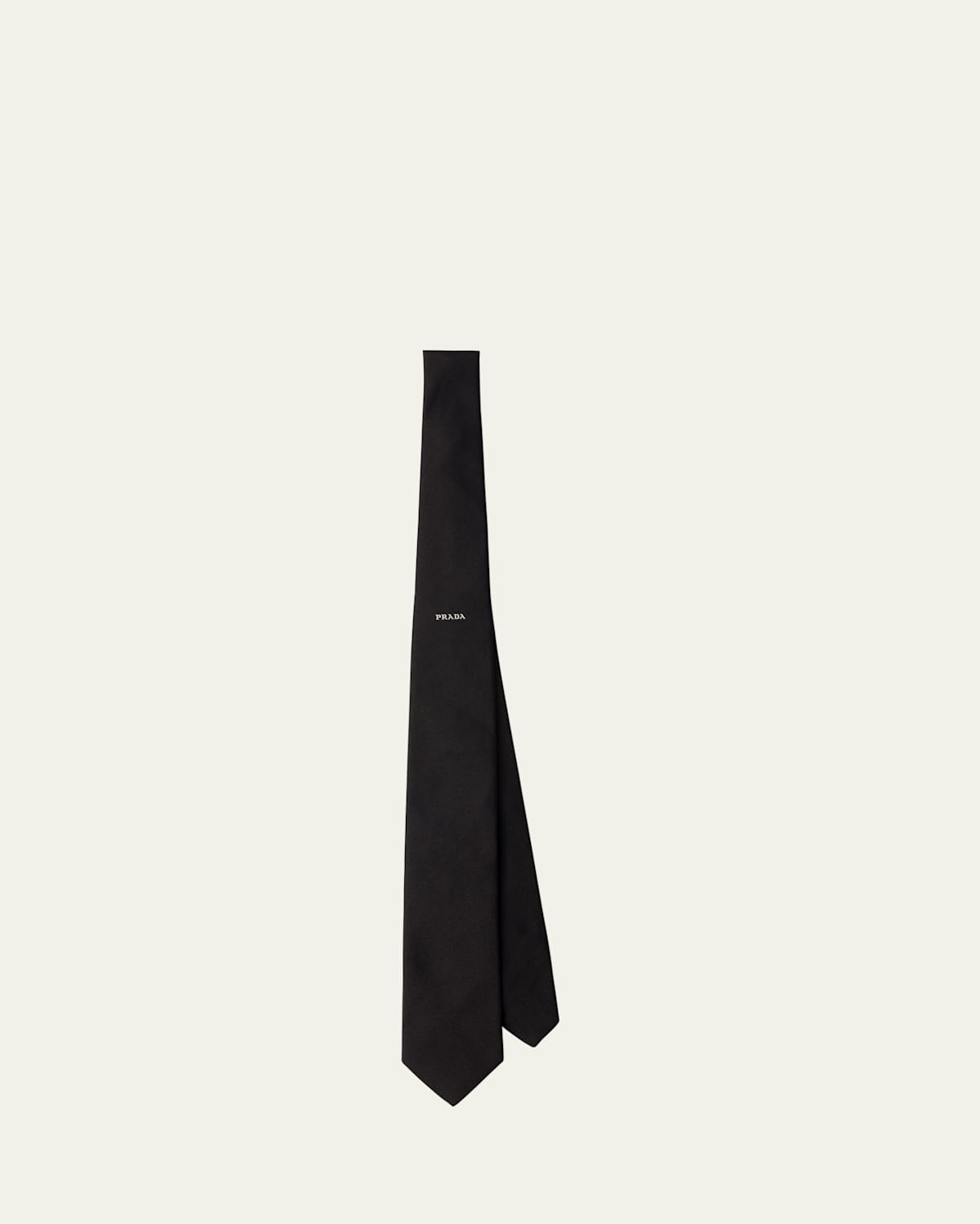 Prada Men's Silk Stripe Logo Tie