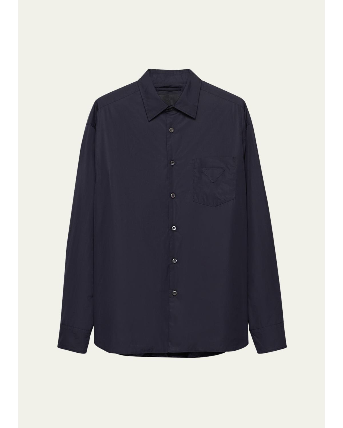 Men'S Poplin Triangle-Pocket Sport Shirt