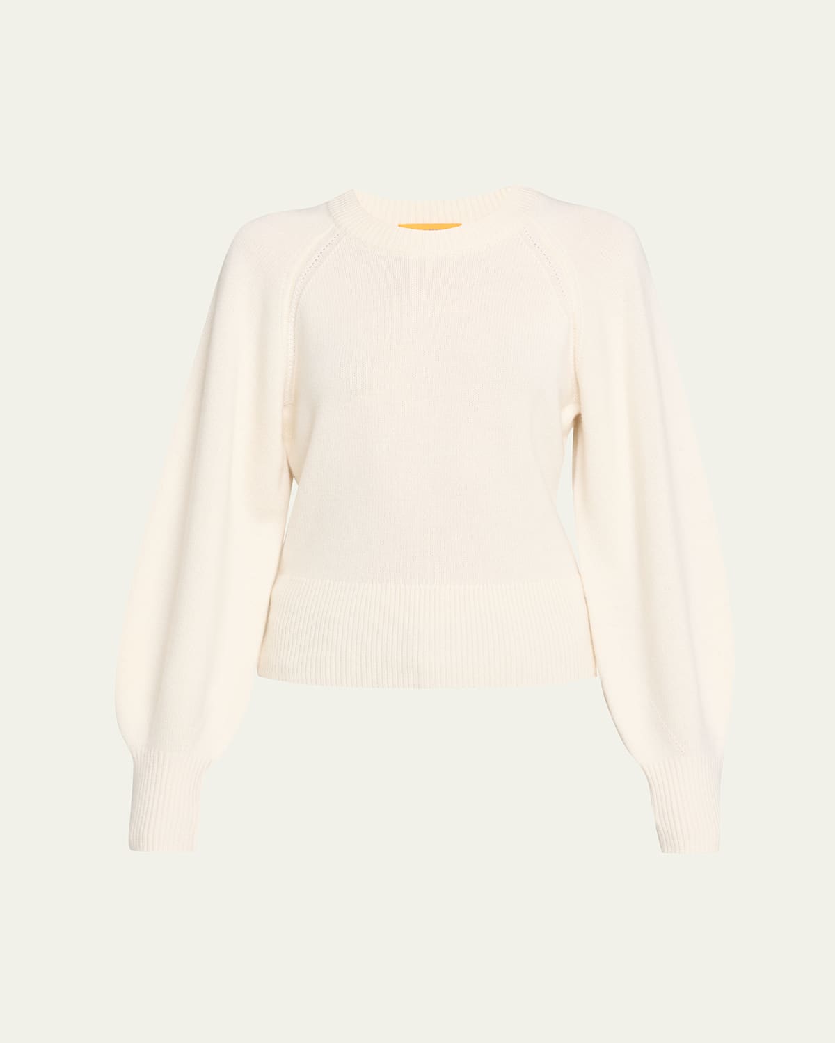 Guest In Residence Sculpted Crewneck Cashmere Sweater In White