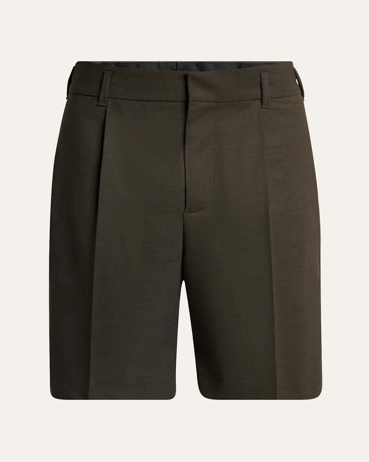Jacquemus Men's Relaxed Single-pleated Shorts In Brown