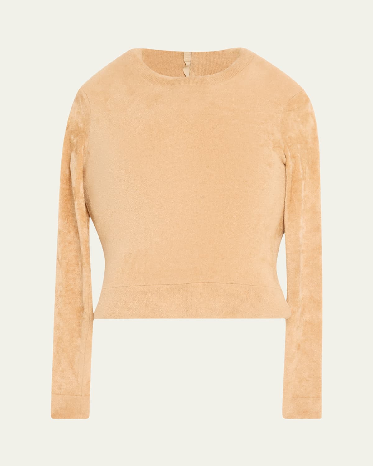 Marc Jacobs Runway Velvet Knit Padded Sweater In Neutral