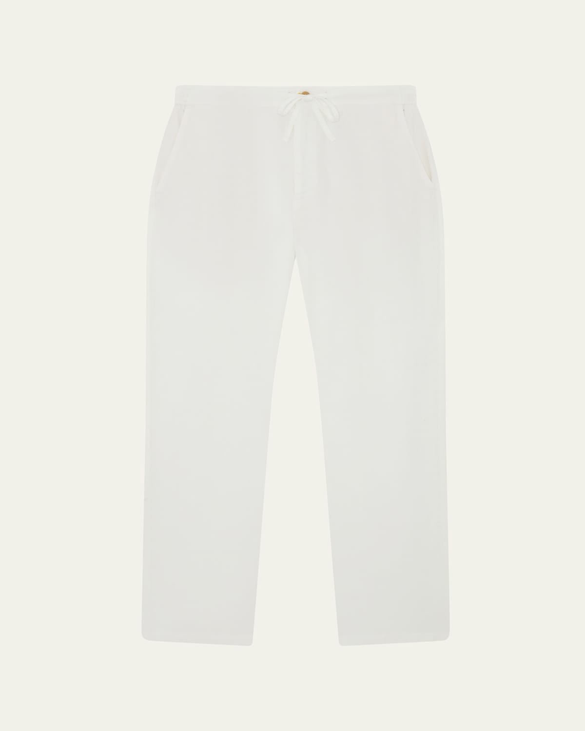 Frescobol Carioca Men's Mendes Linen-blend Drawstring Trousers In White