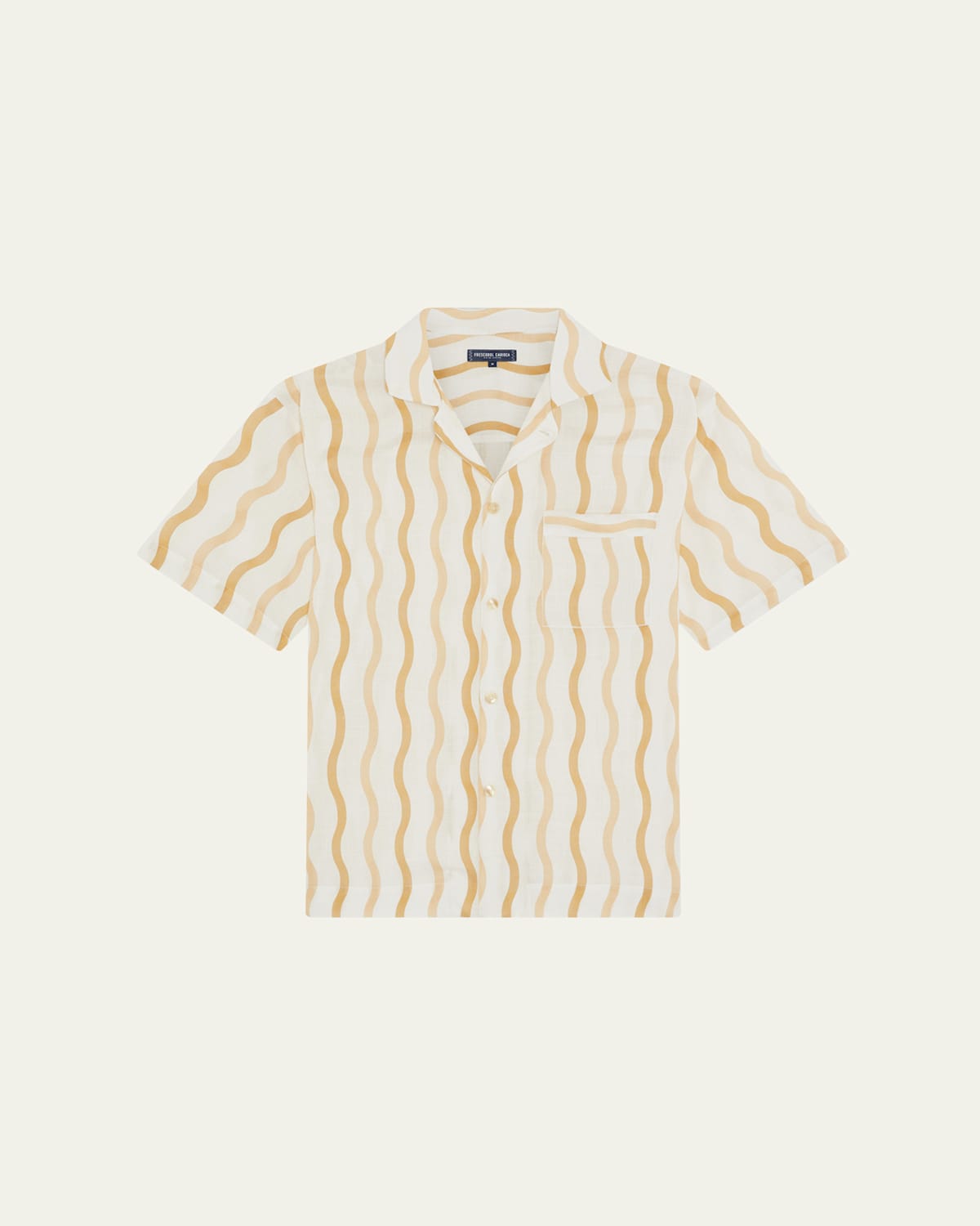 Frescobol Carioca Cassio Pyjama Short Sleeve Shirt Cabana Stripe Print In Neutral
