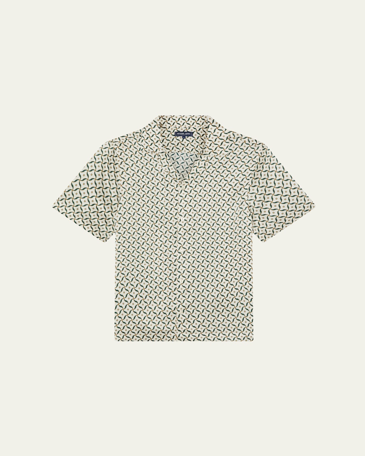 Frescobol Carioca Men's Silk Lotus-Print Camp Shirt