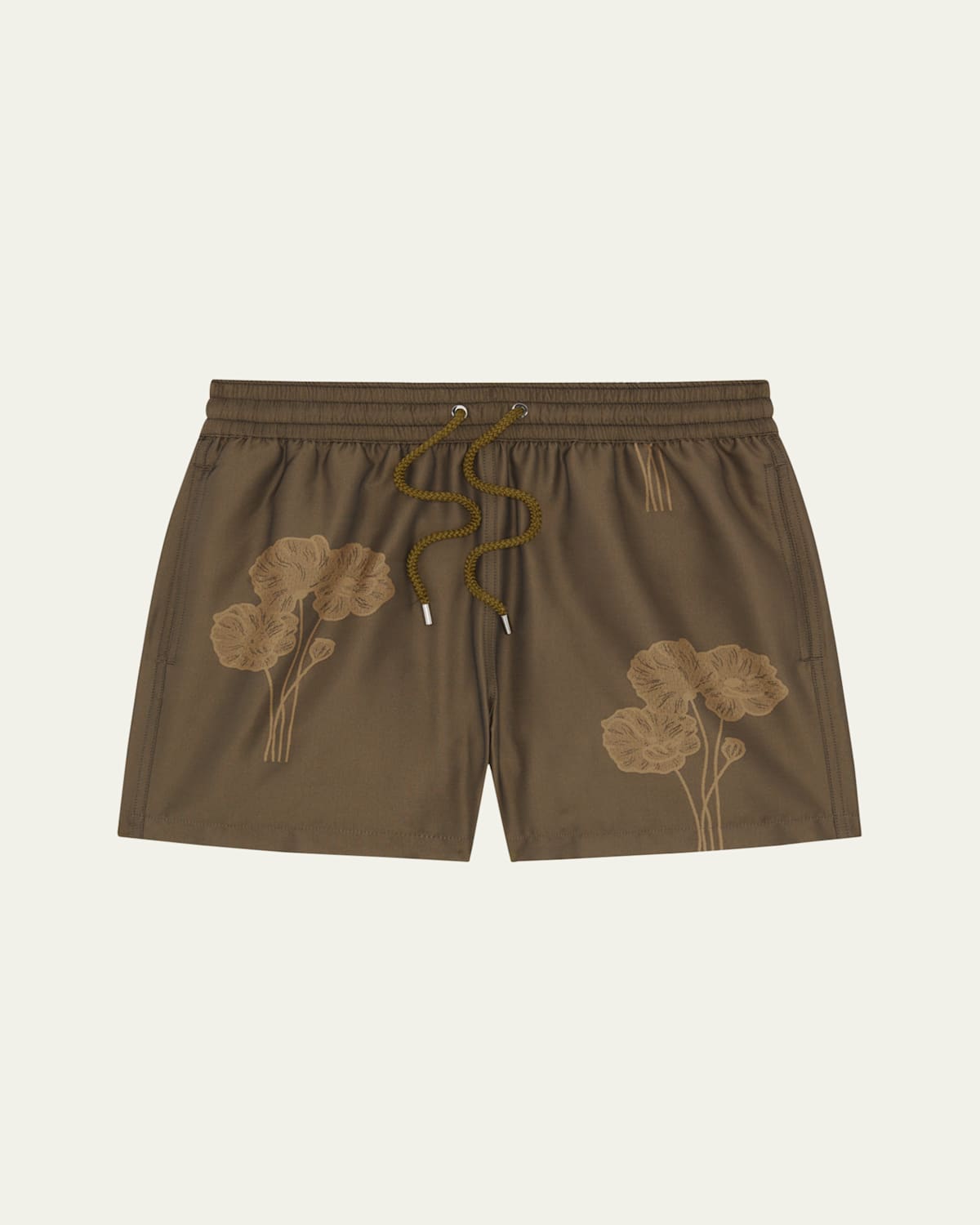 Frescobol Carioca Men's Floral-print Jacquard Swim Shorts In Brown
