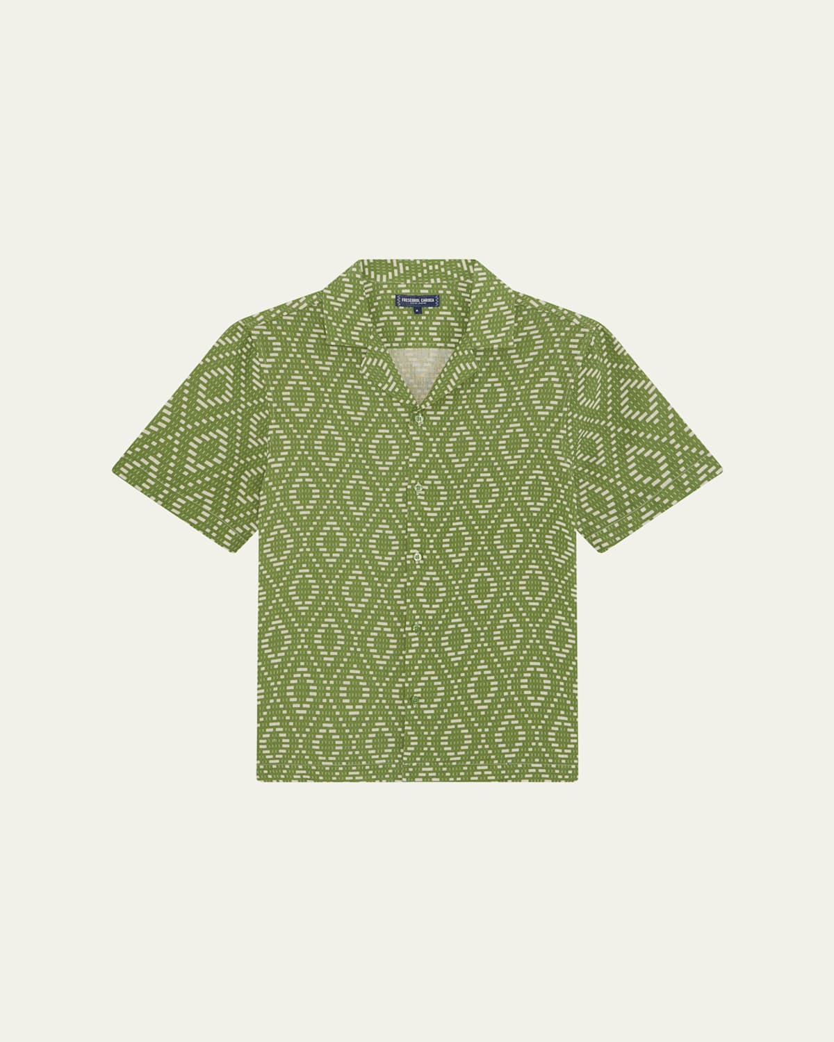 Frescobol Carioca Men's Roberto Raffia-print Camp Shirt In Green