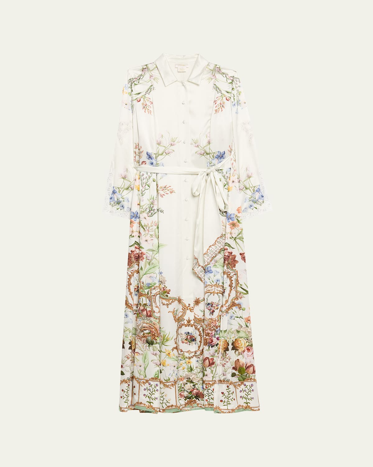 Camilla Dressing Room Drama Printed Trench Shirtdress In Multi