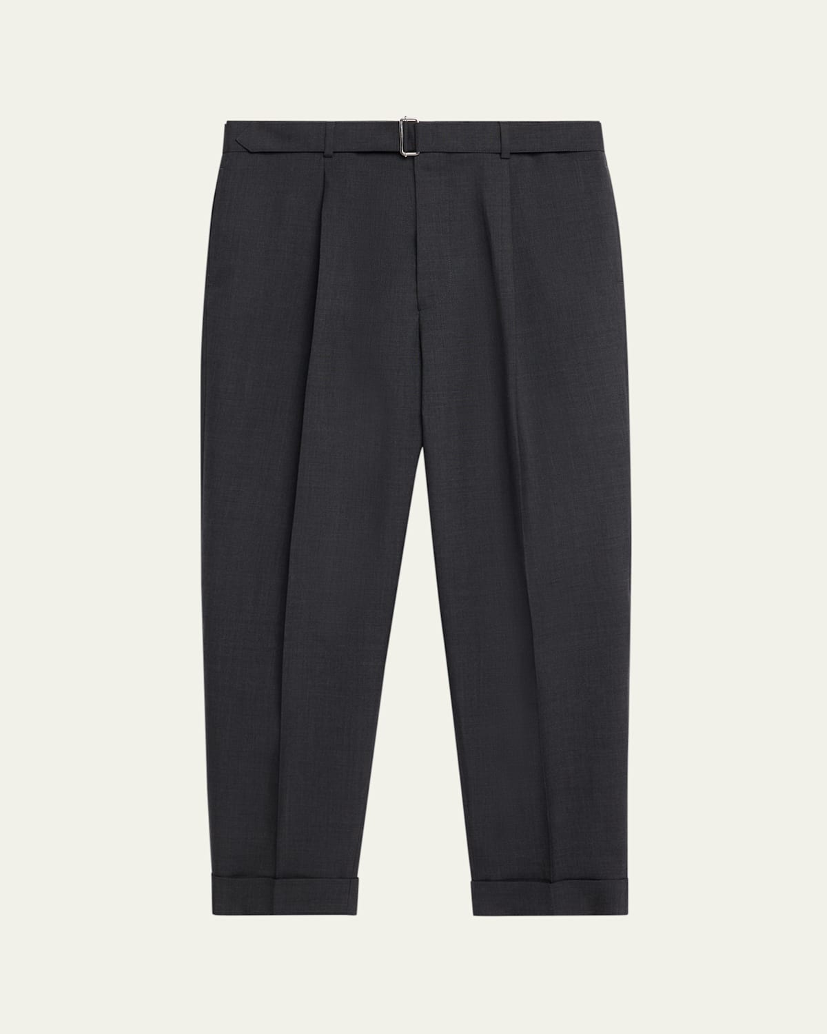 Men's Hugo Wool Self-Belt Pleated Pants